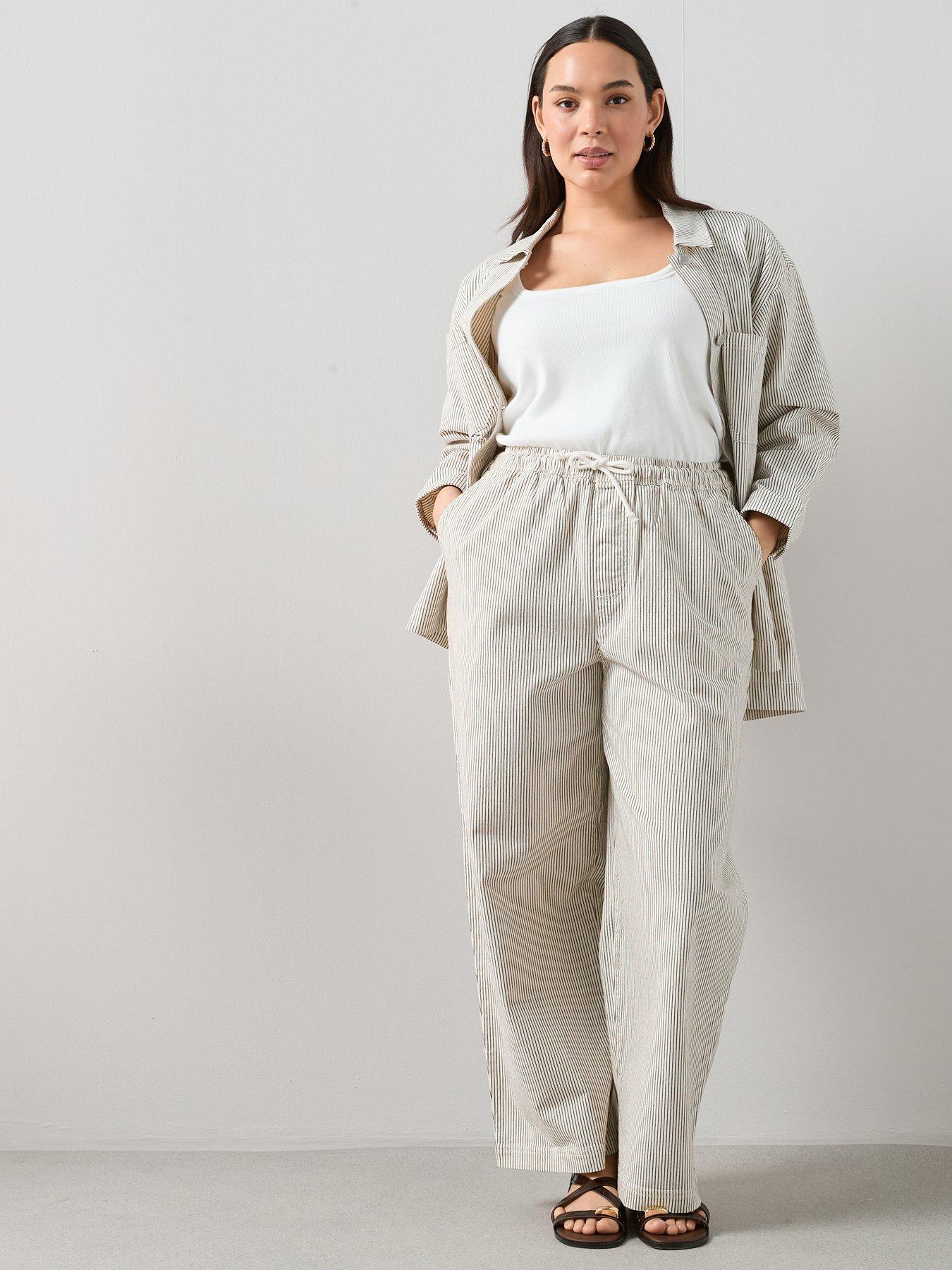 The Very Collection Curve Elasticated Waist Stripe Wide Leg Co-ord Jean