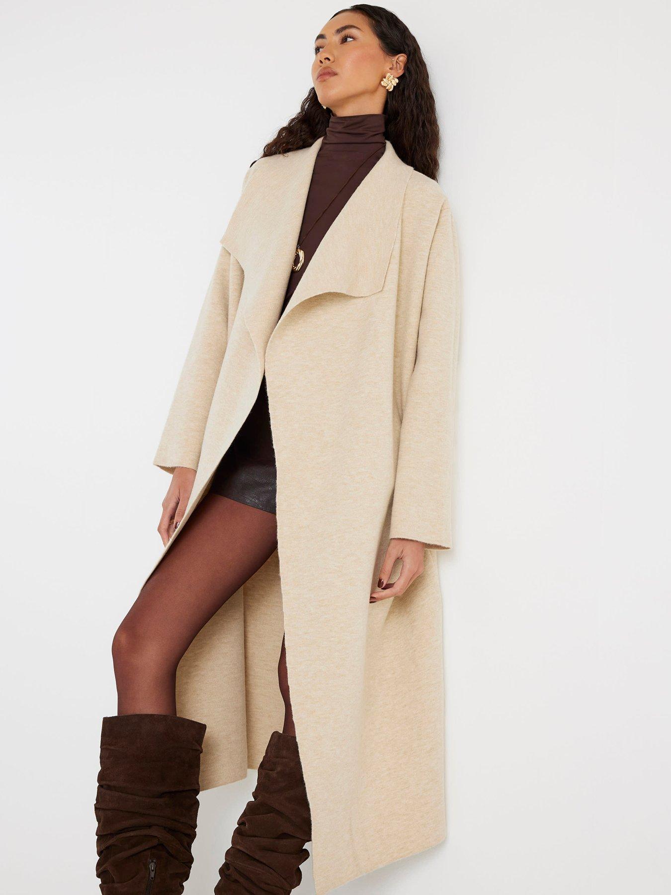 river-island-beige-knitted-waterfall-cardiganback