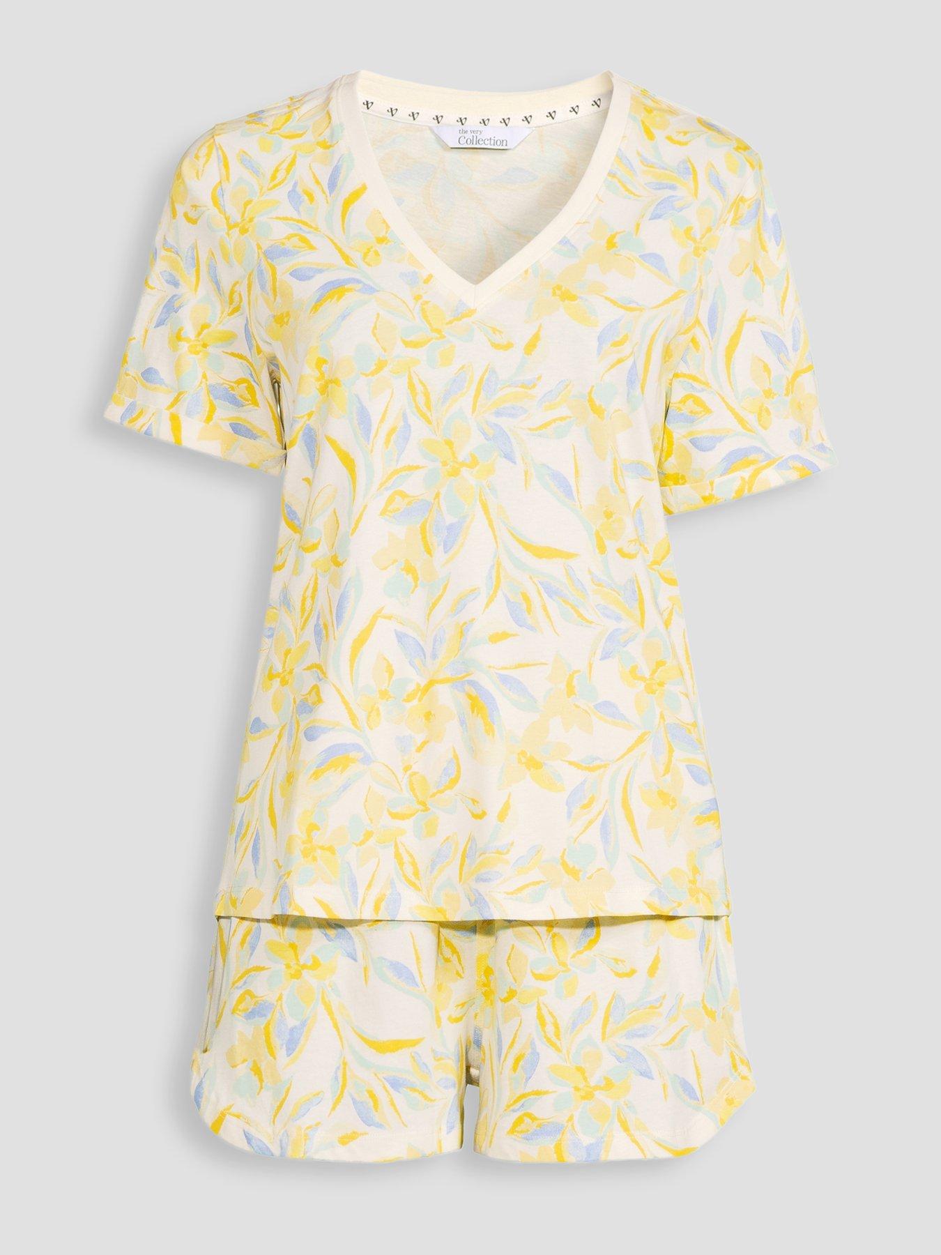Image 6 of 6 of The Very Collection Floral V Neck Tshirt And Short Pyjama Set