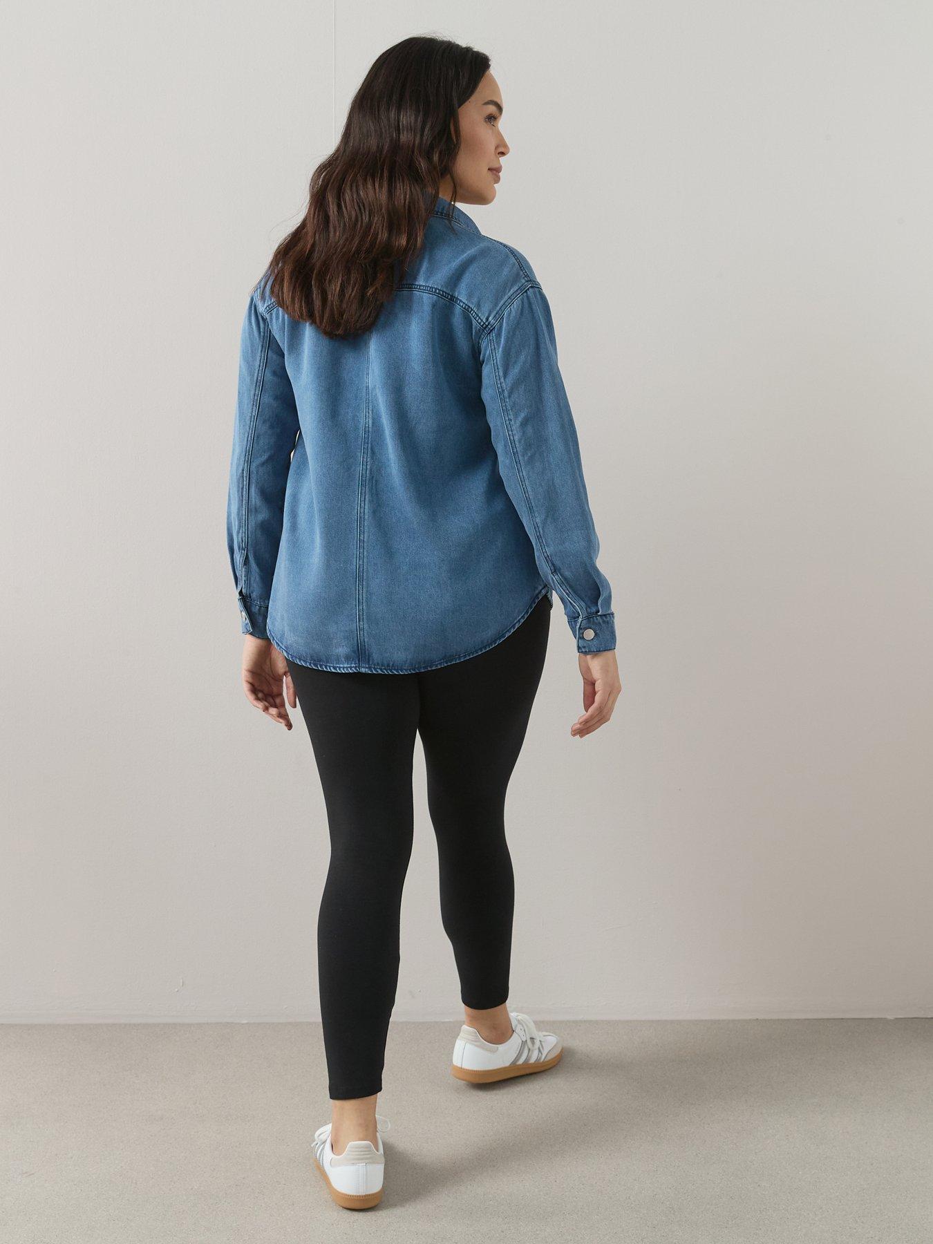 Image 2 of 6 of The Very Collection Curve Curve Collared Denim Shirt