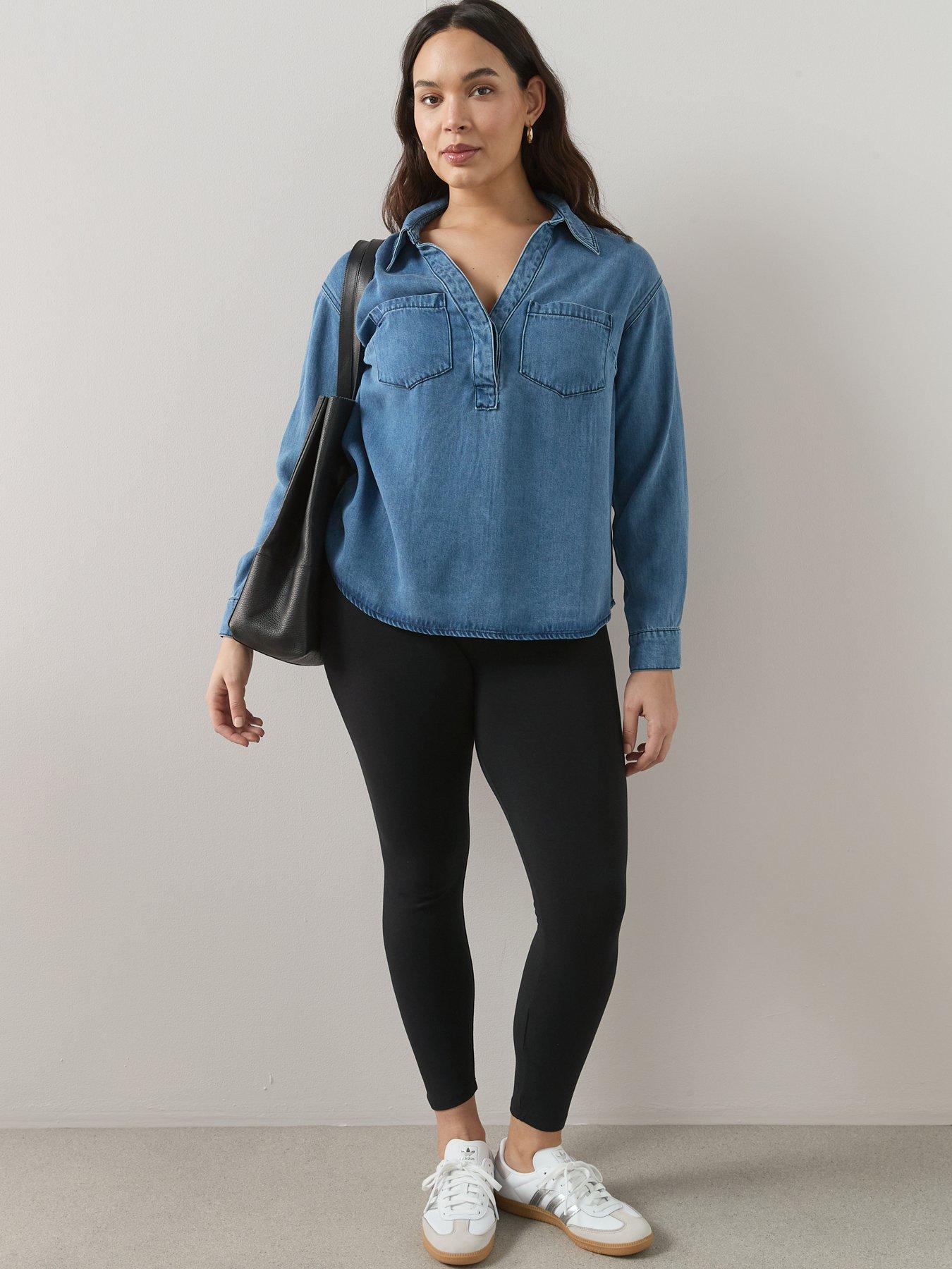 the-very-collection-curve-collared-denim-shirt-blueback