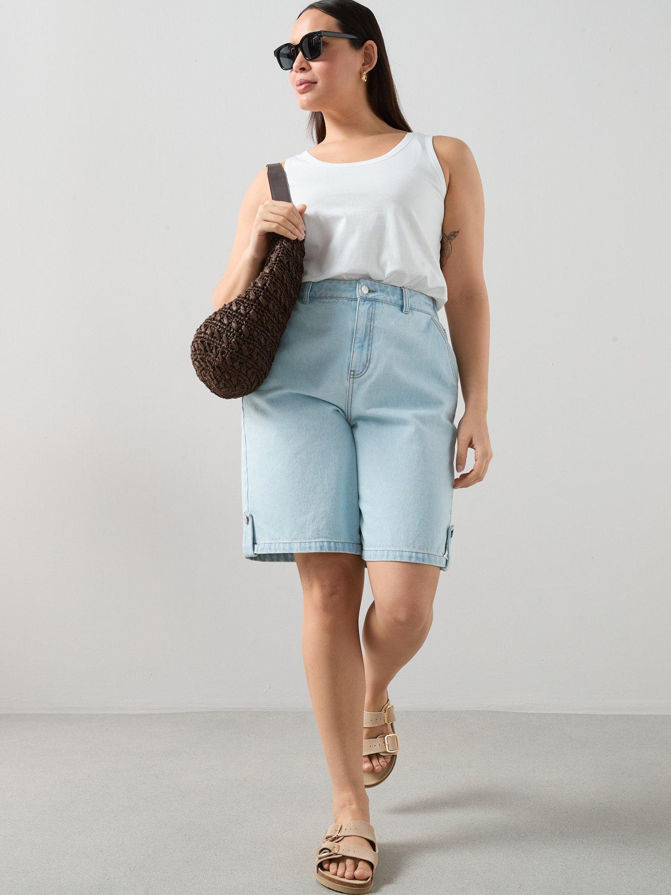 Image 1 of 6 of The Very Collection Curve Longline Denim Short