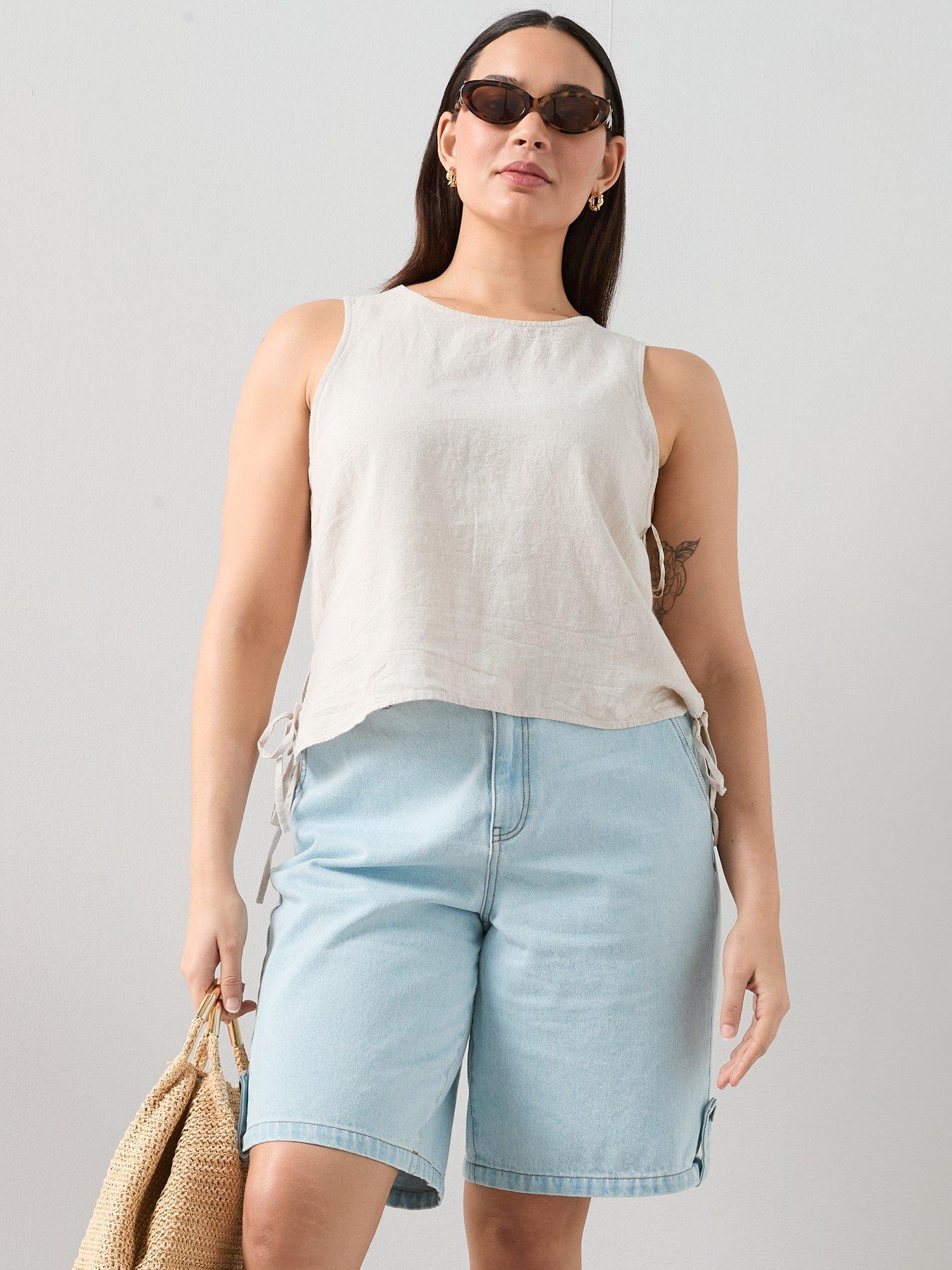 Image 5 of 6 of The Very Collection Curve Longline Denim Short