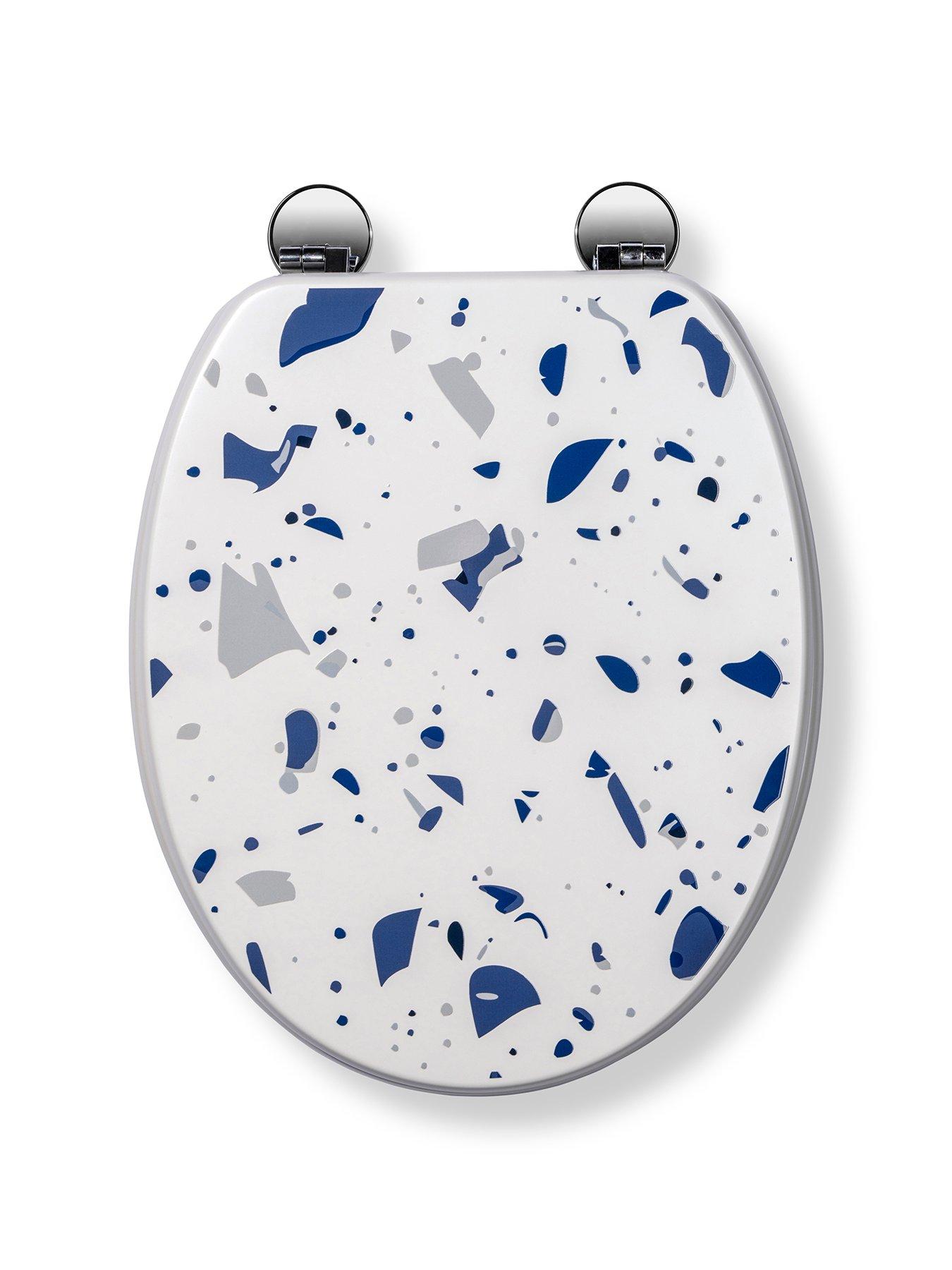 croydex-terrazzo-blue-print-flexi-fix-toilet-seatfront
