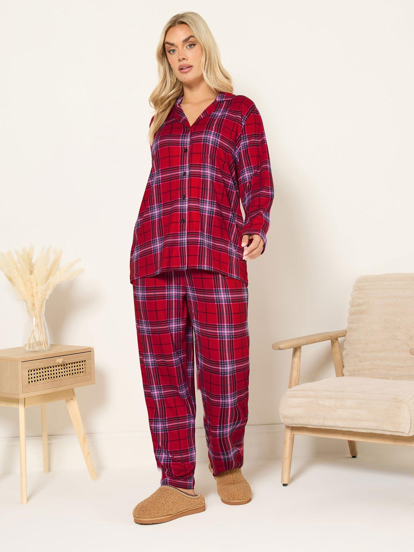 yours-curve-soft-touch-check-button-pyjama-set-redoutfit
