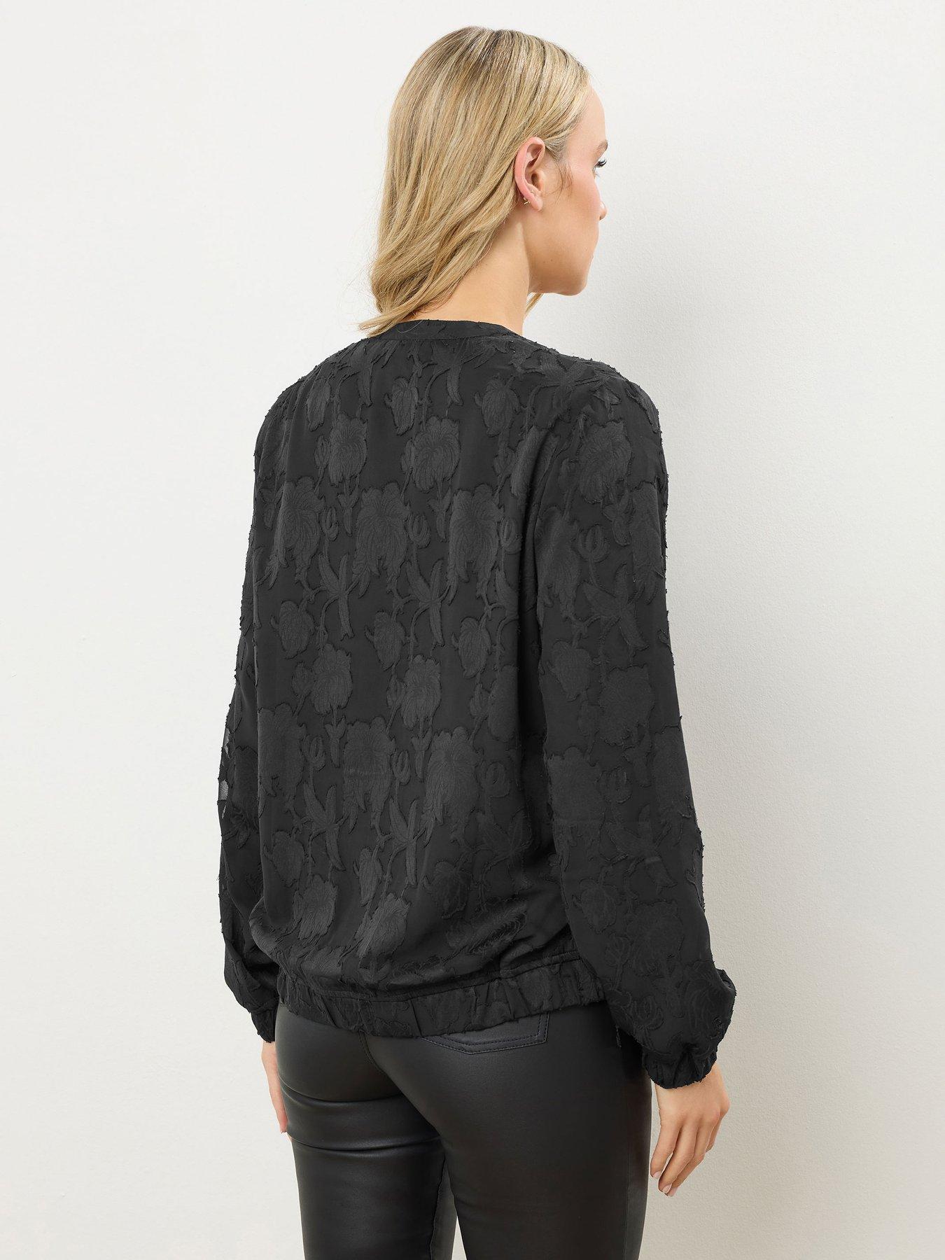 long-tall-sally-tall-jacquard-bomber-jacket-blackstillFront