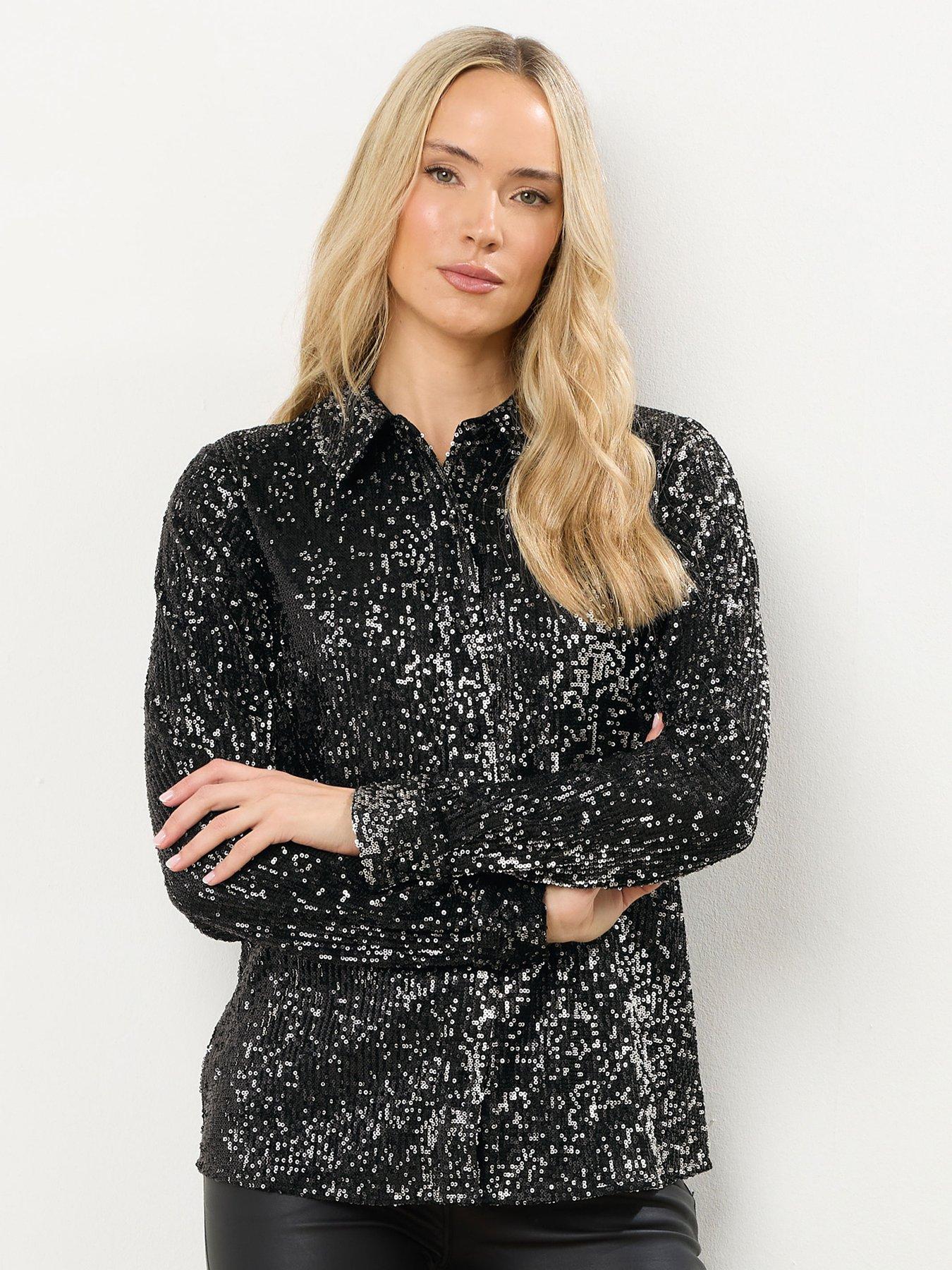 long-tall-sally-sequin-shirt-blackfront