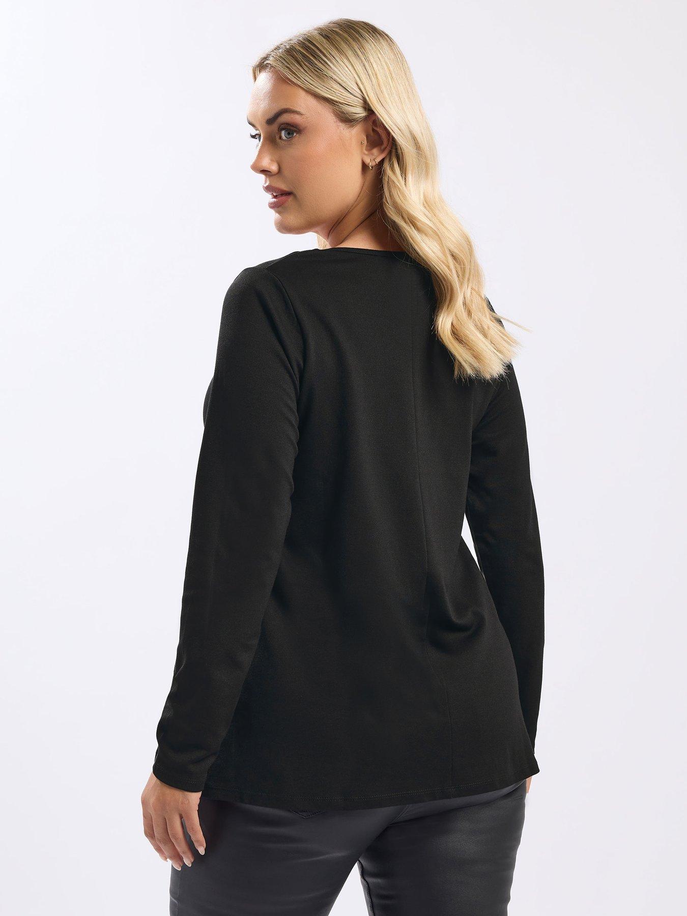 yours-curve-long-sleeve-square-neck-swing-top-blackstillFront