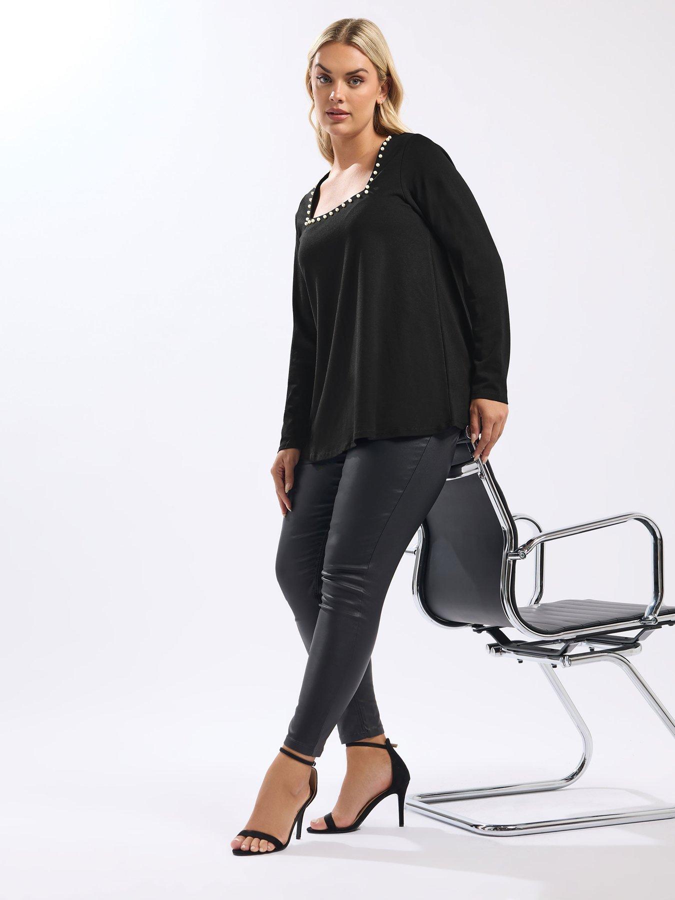 yours-curve-long-sleeve-square-neck-swing-top-blackback