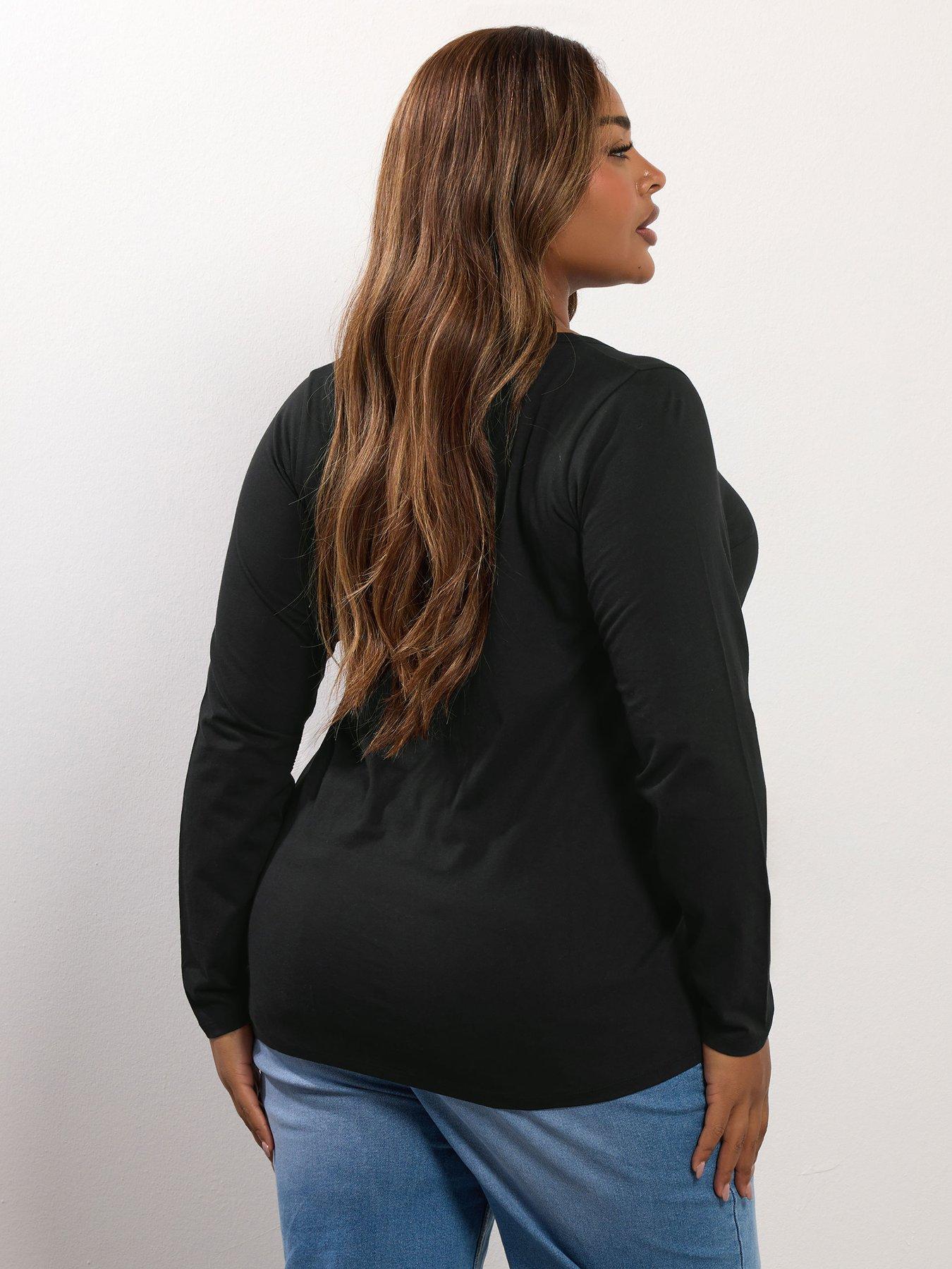 yours-curve-open-neckline-henley-top-blackstillFront