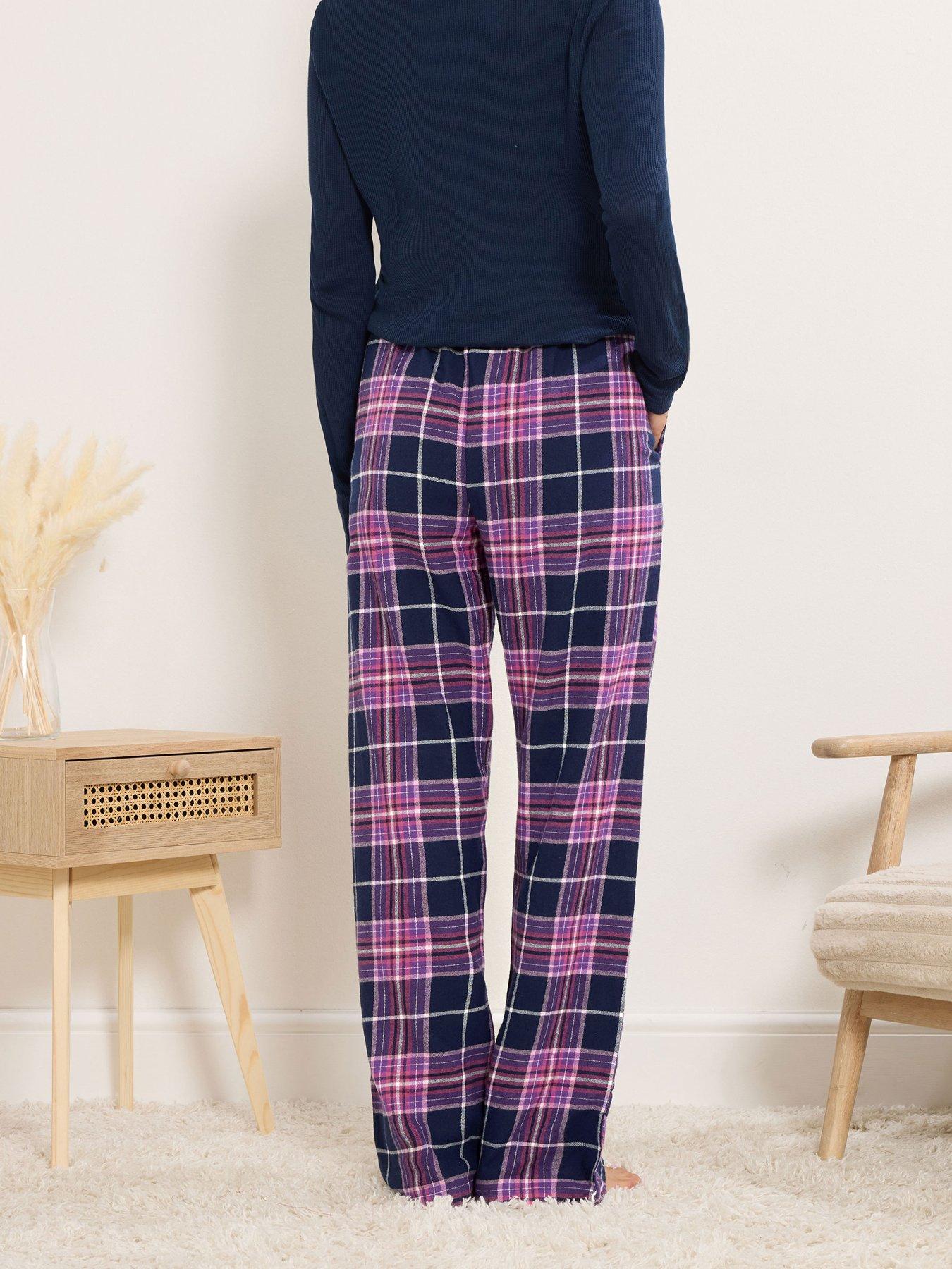 long-tall-sally-tall-purple-cotton-check-pyjama-bottomsnbspstillFront