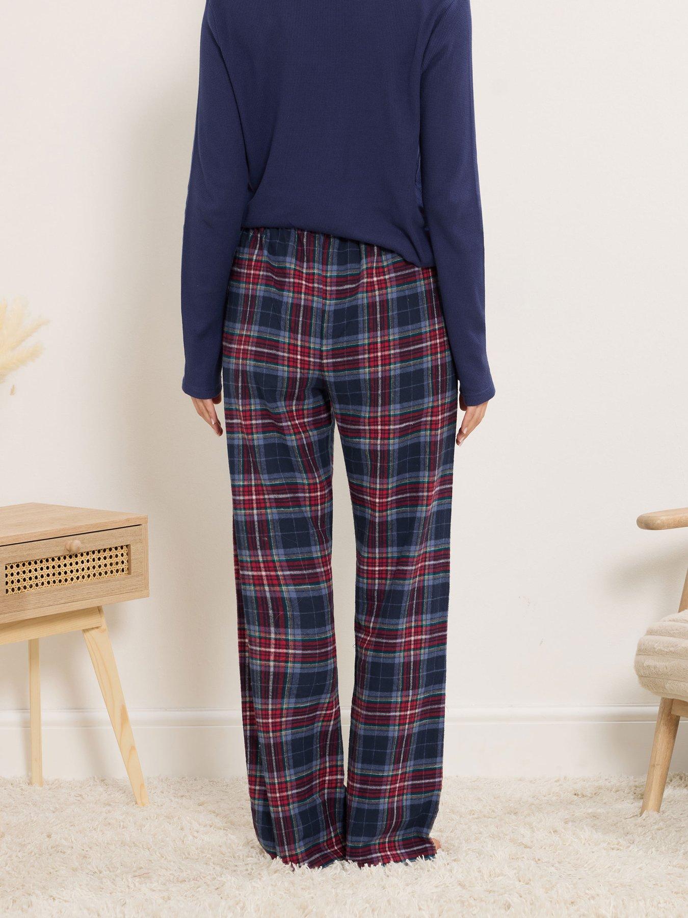 long-tall-sally-check-pyjama-pants-bluestillFront