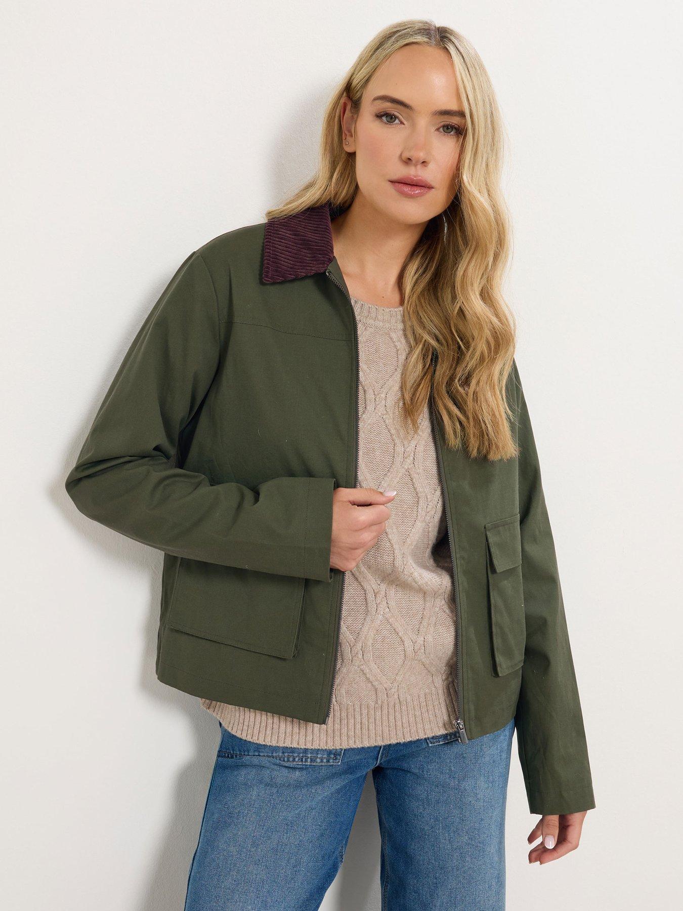 Long Tall Sally Tall Collar Barn Jacket - Green