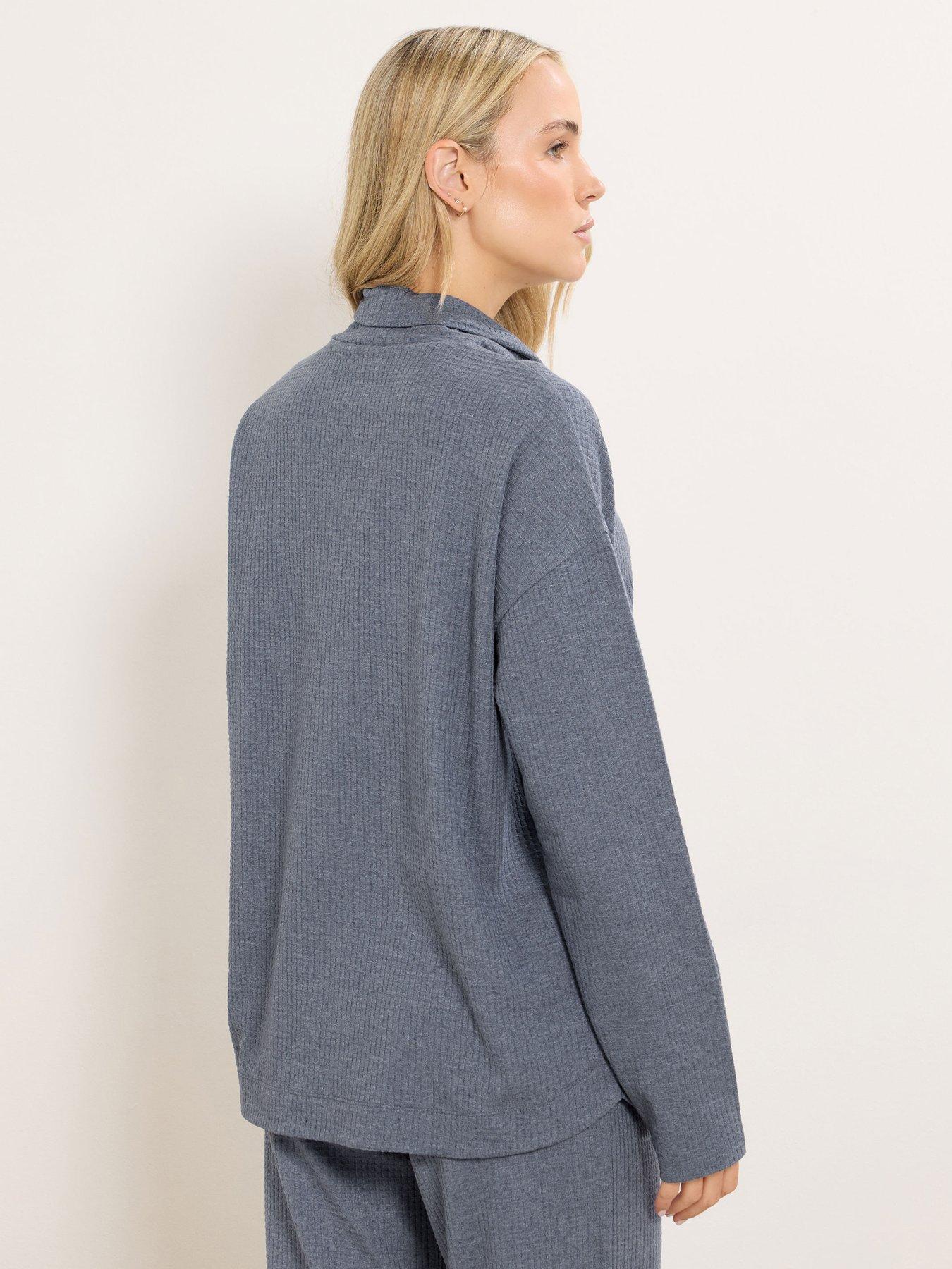 long-tall-sally-waffle-lounge-top-bluestillFront