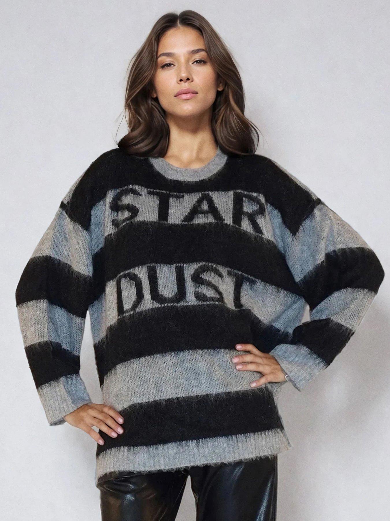 religion-nancy-stripe-star-dust-jumper-black