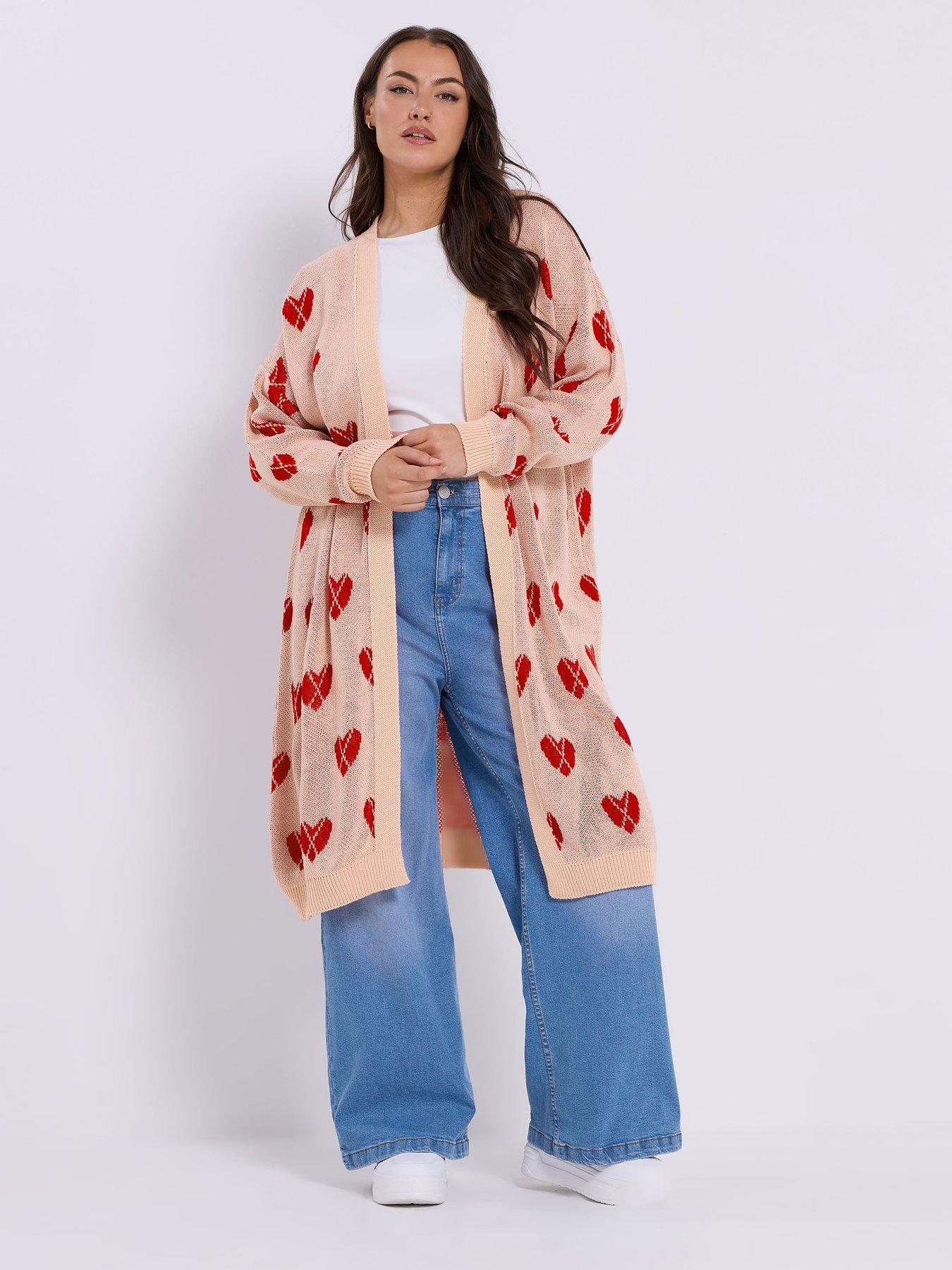 yours-curve-midi-argyle-heart-cardigan-pinkback