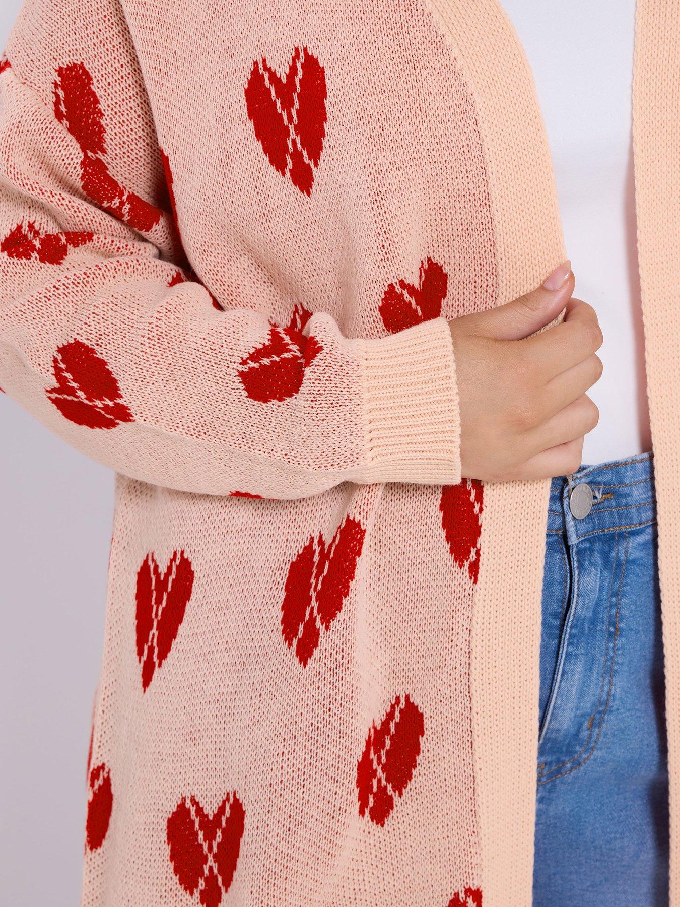 yours-curve-midi-argyle-heart-cardigan-pinkoutfit
