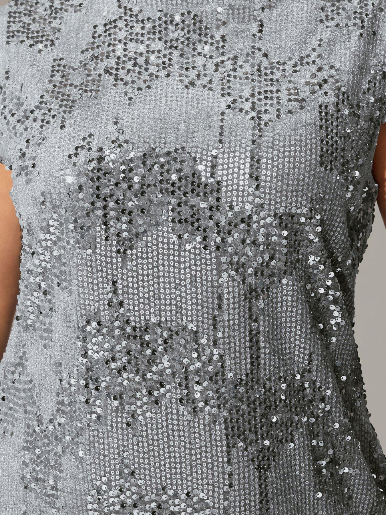 yours-curve-sequin-velvet-cap-sleeve-shift-dress-greyoutfit