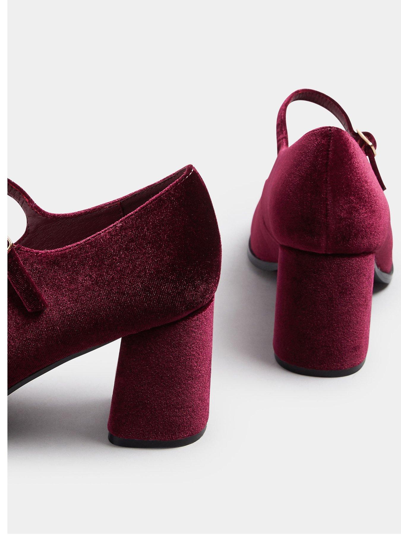 yours-extra-wide-fit-velvet-mary-jane-redback