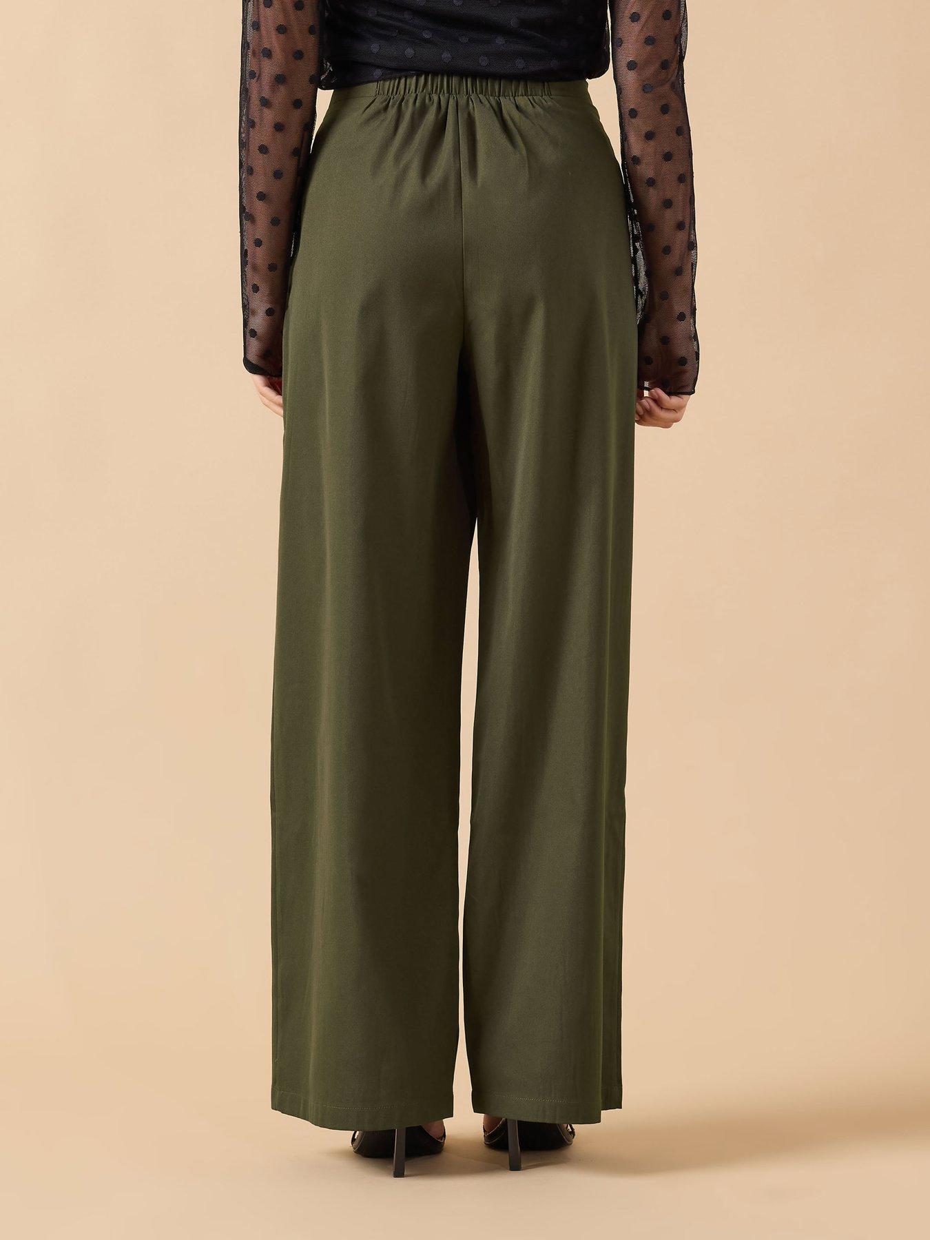 pixiegirl-petite-metal-zip-wide-leg-trouser-greenstillFront