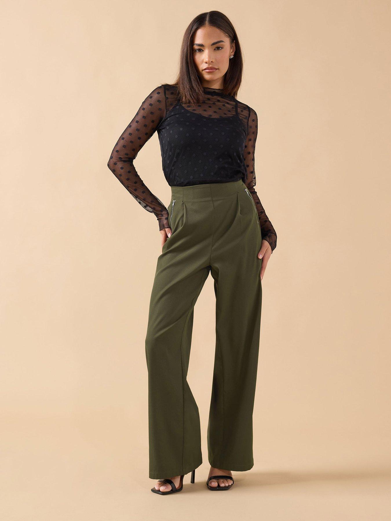 pixiegirl-petite-metal-zip-wide-leg-trouser-greenback