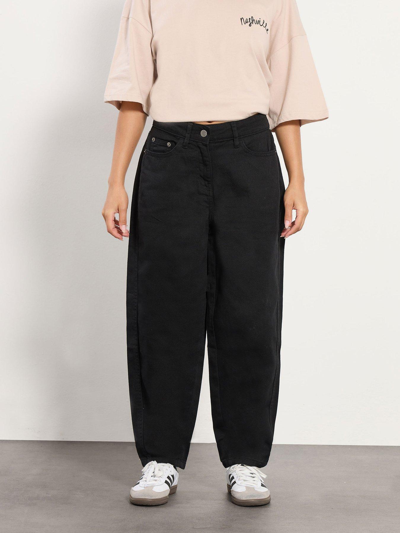 PixieGirl Petite Barrel Leg Jean - Black