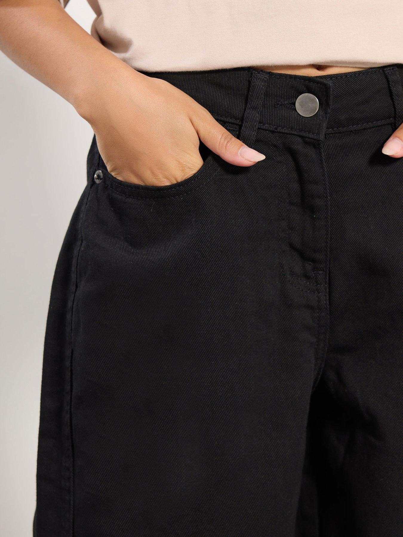 Image 4 of 4 of PixieGirl Petite Barrel Leg Jean - Black