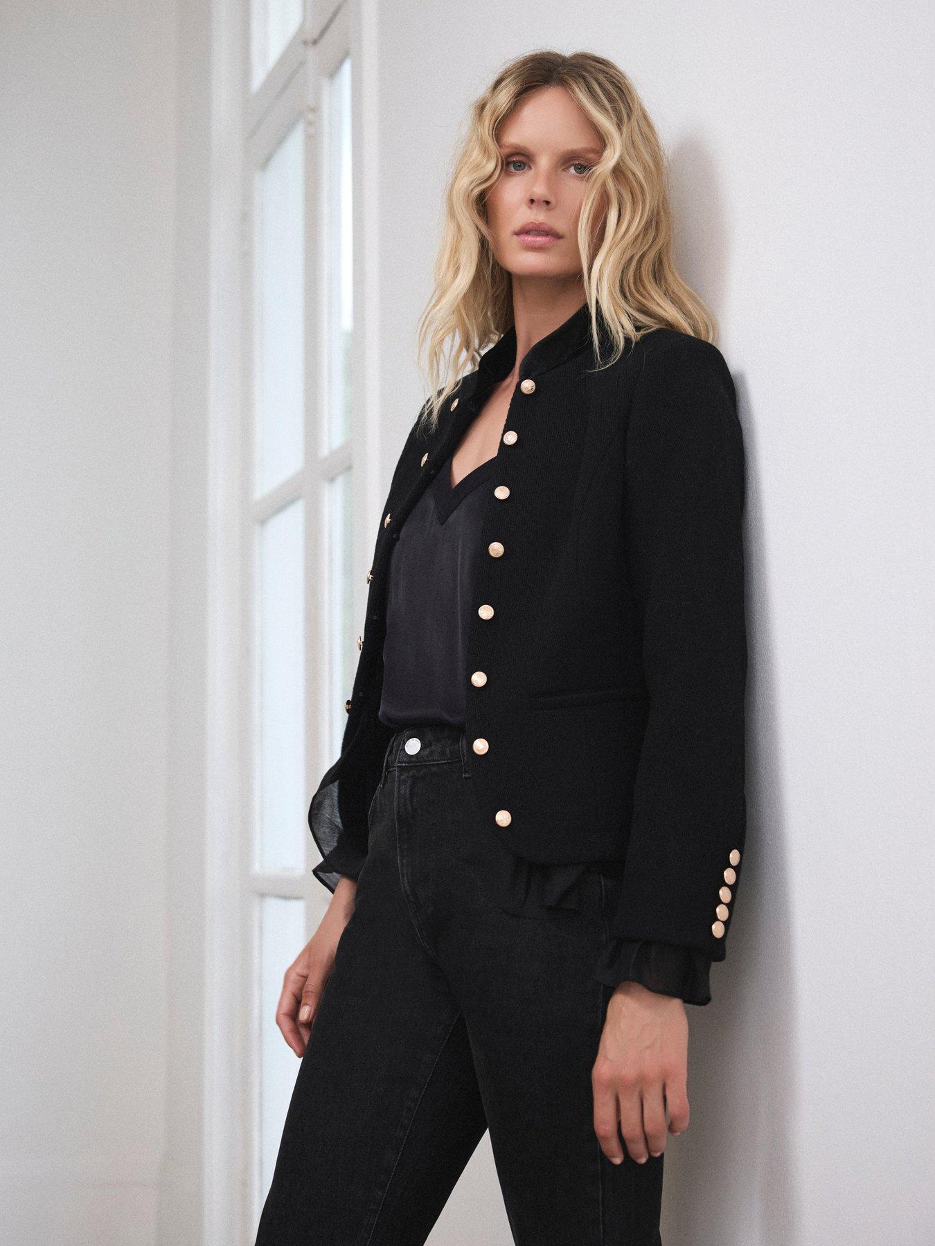 Image 2 of 6 of Mint Velvet Military Jacket - Black