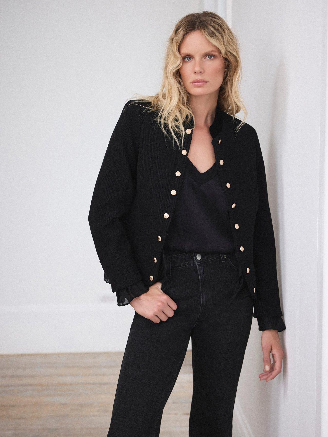 Image 3 of 6 of Mint Velvet Military Jacket - Black