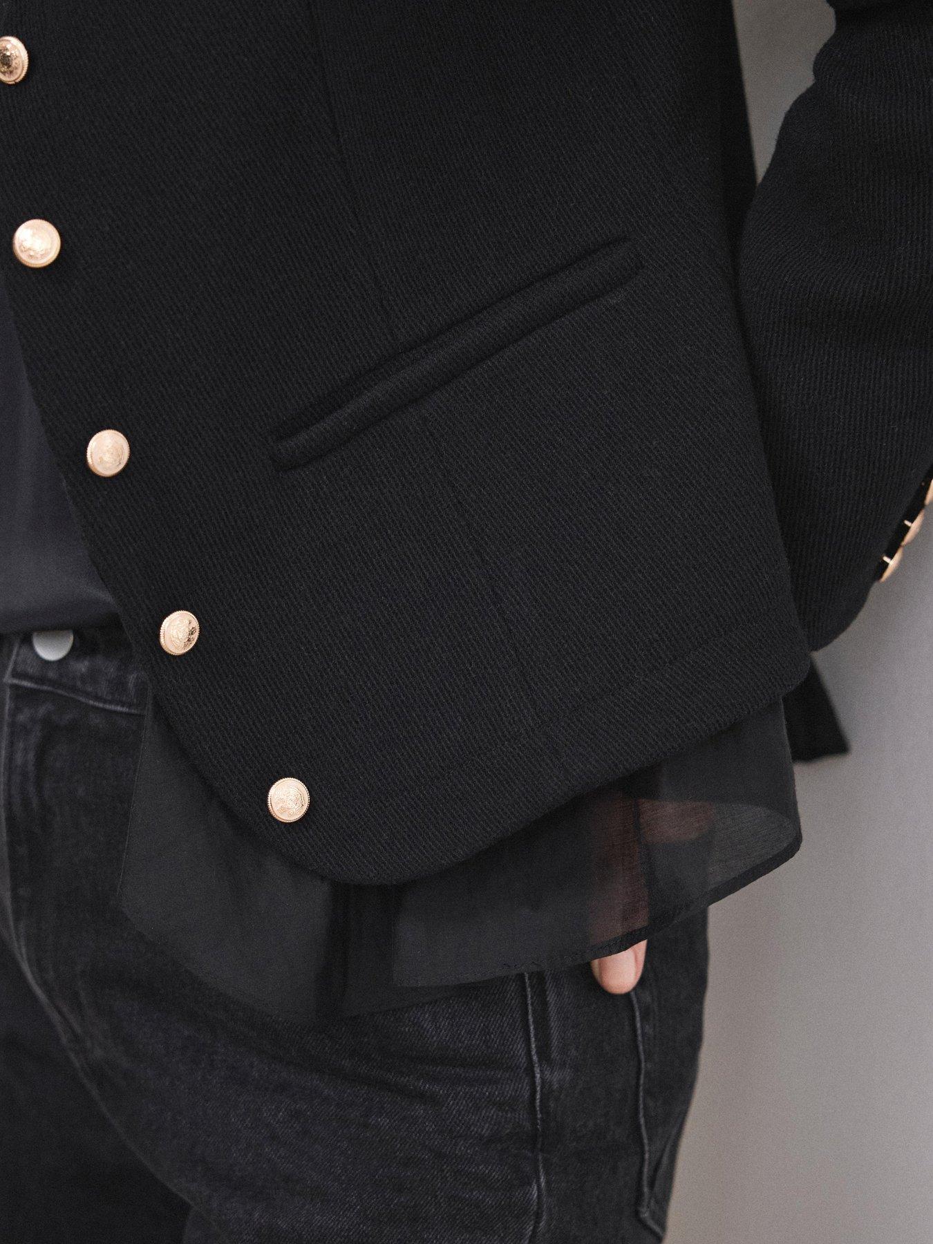 Image 4 of 6 of Mint Velvet Military Jacket - Black