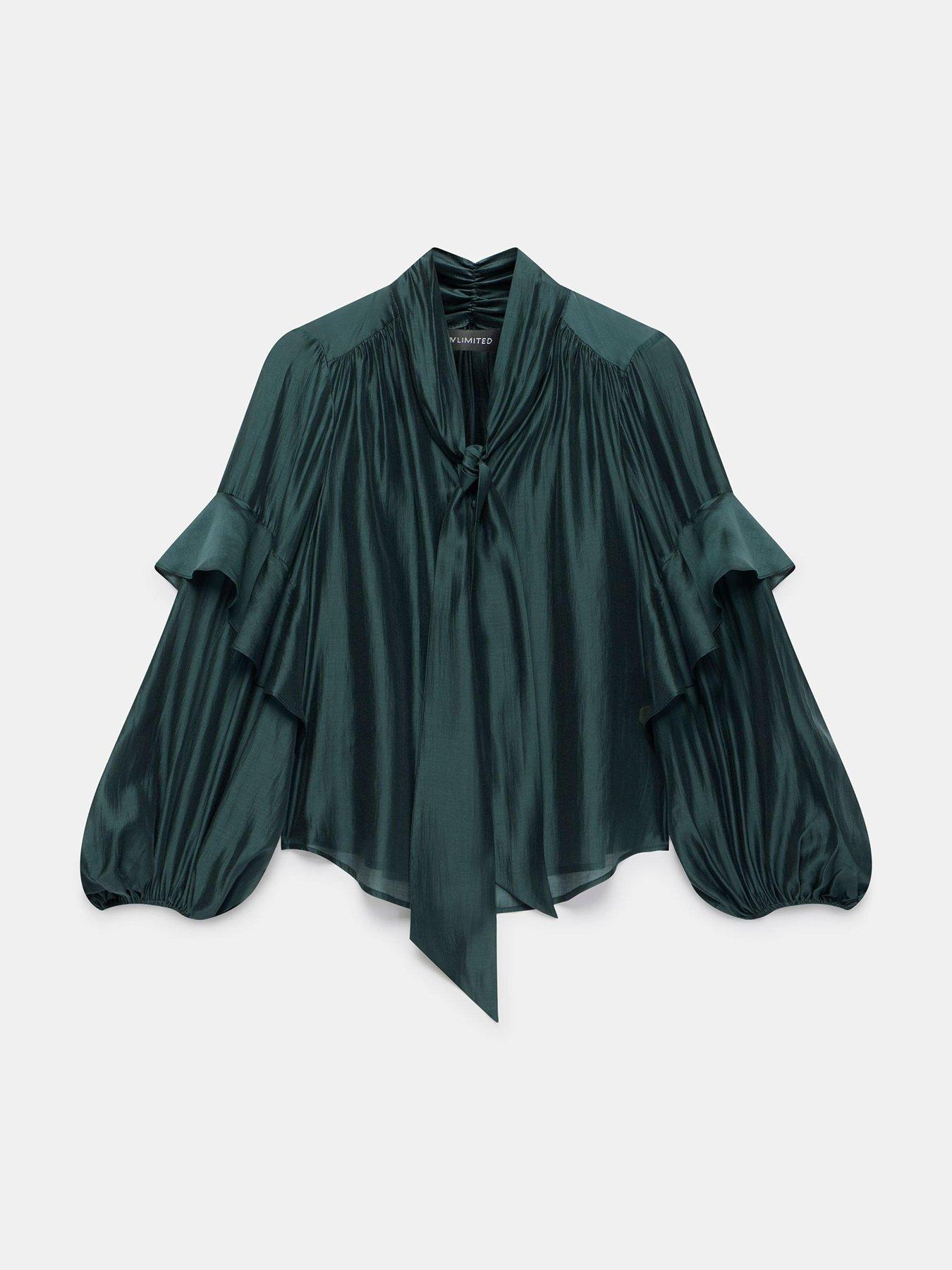 mint-velvet-sheer-bow-neck-blouse-greendetail