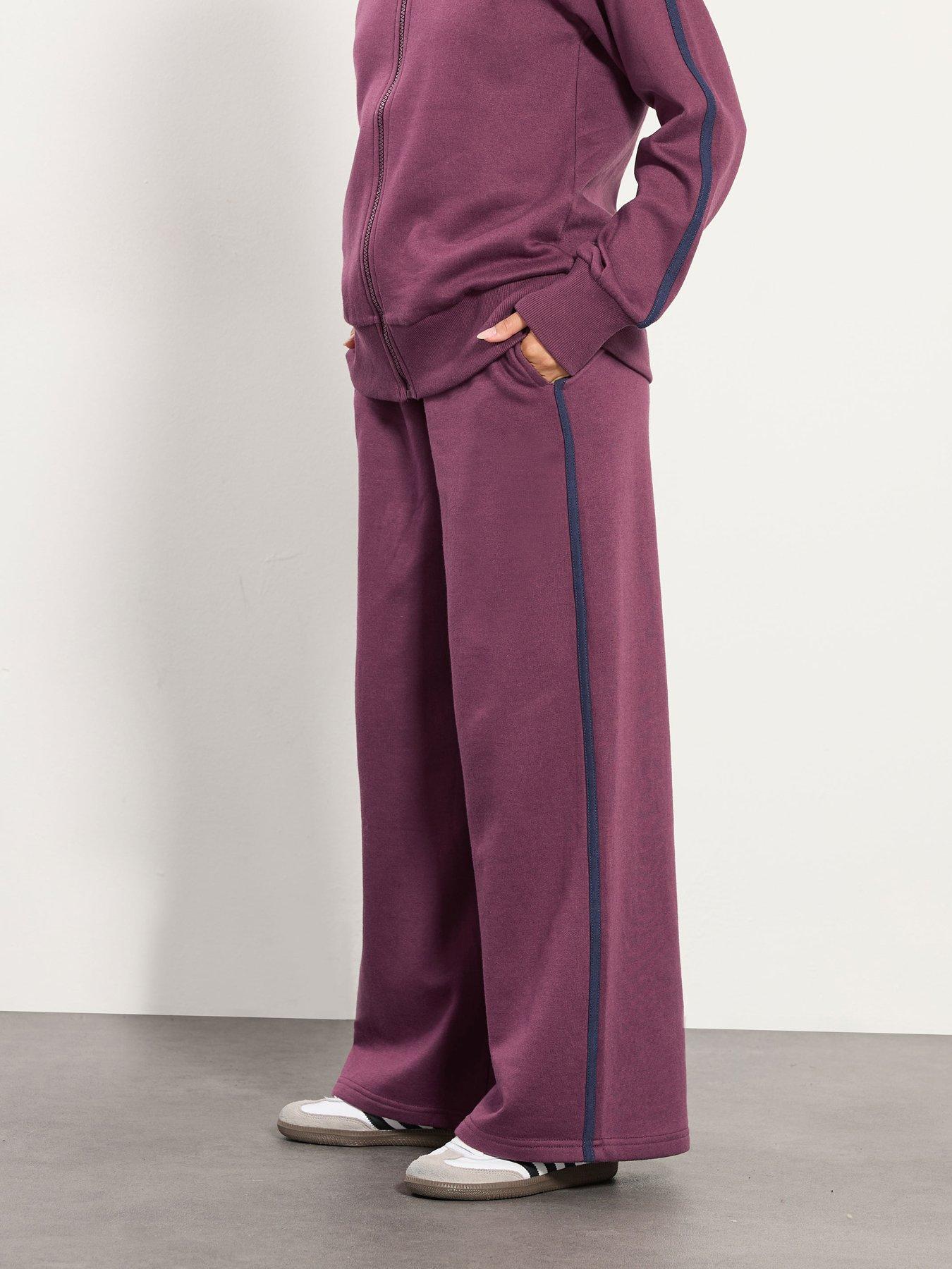 PixieGirl Petite Side Stripe Jogger - Burgundy Red