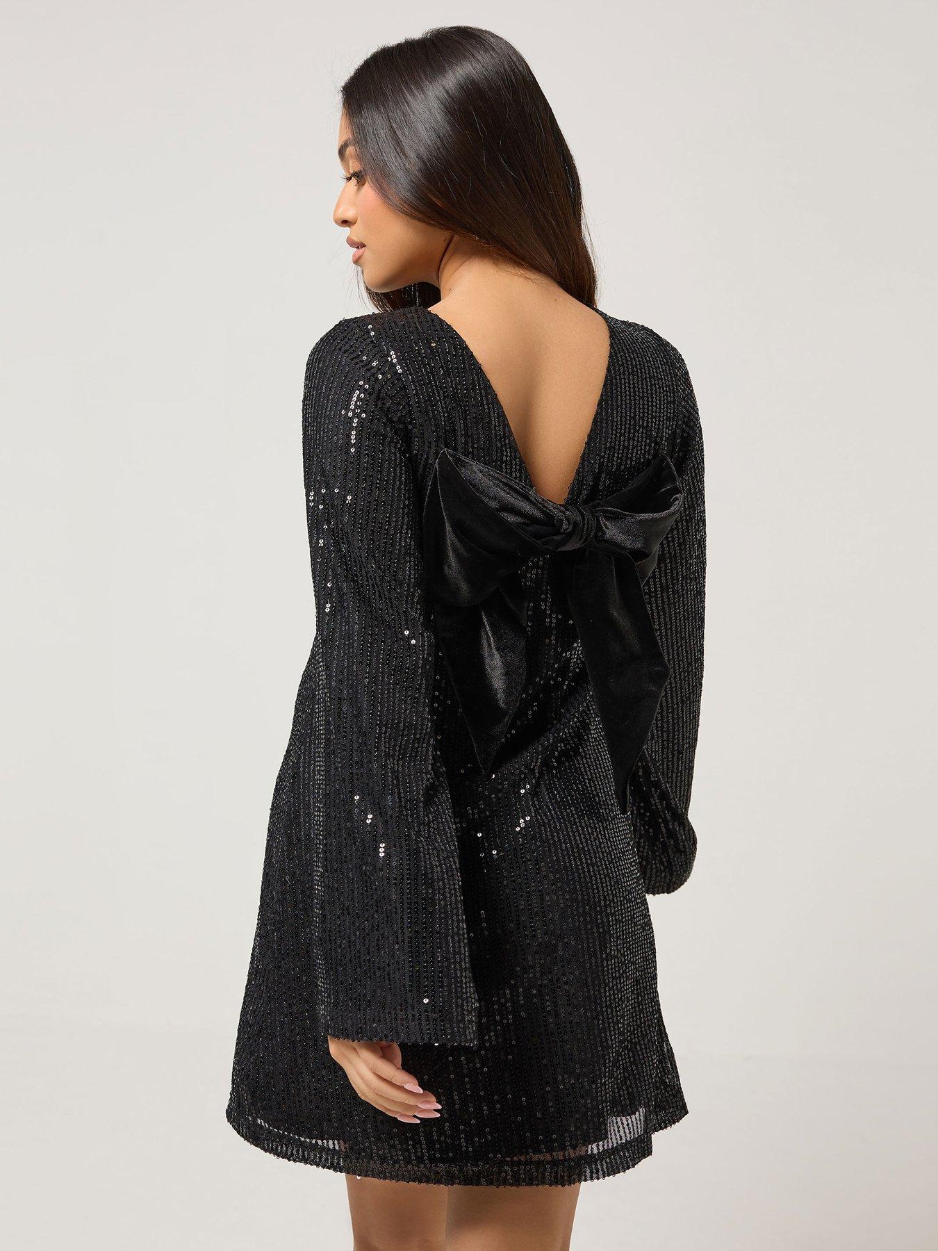 pixiegirl-petite-sequin-bow-back-mini-dress-blackstillFront