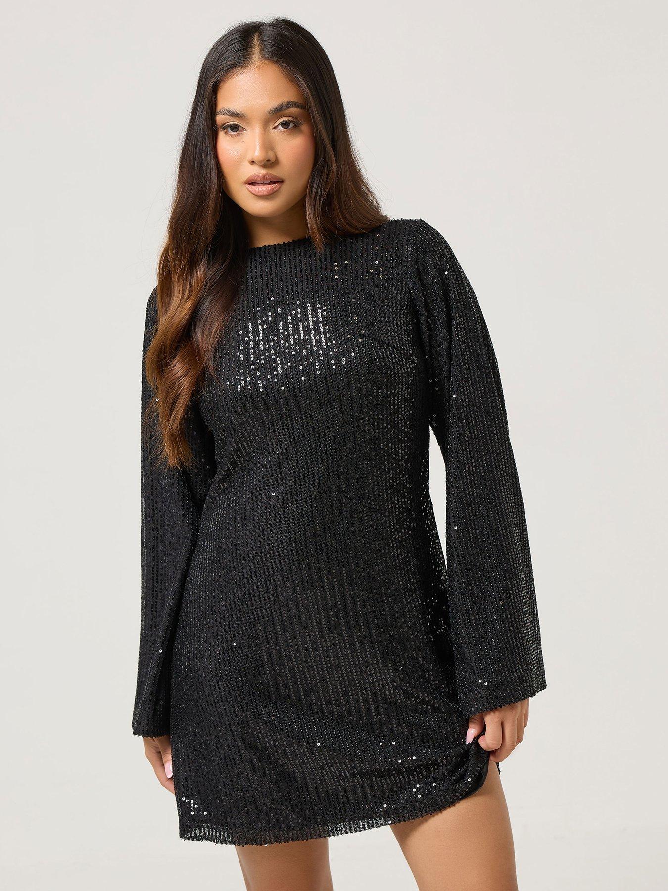 pixiegirl-petite-sequin-bow-back-mini-dress-blackback