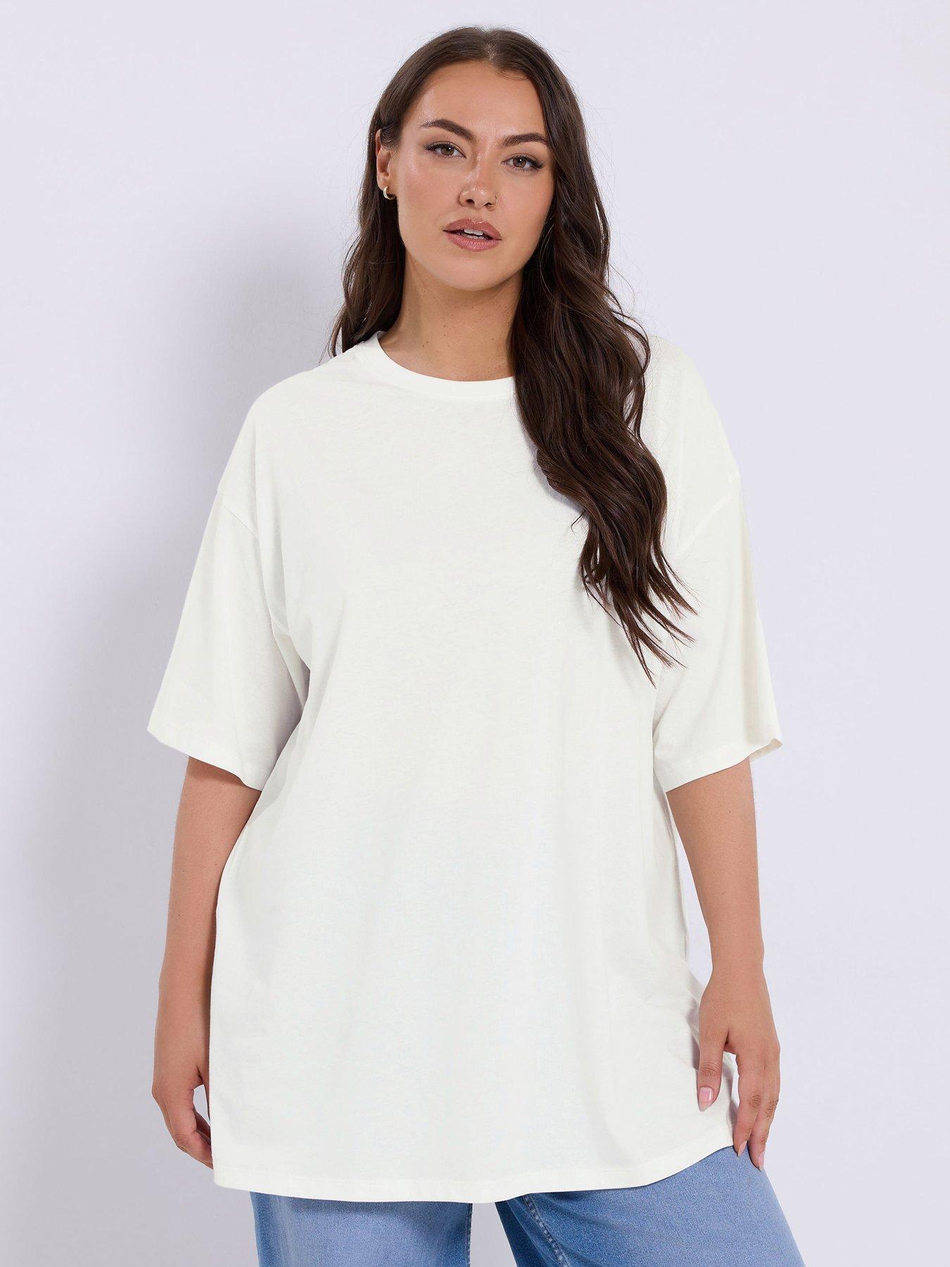Yours Curve Relaxed Longline Tee - White
