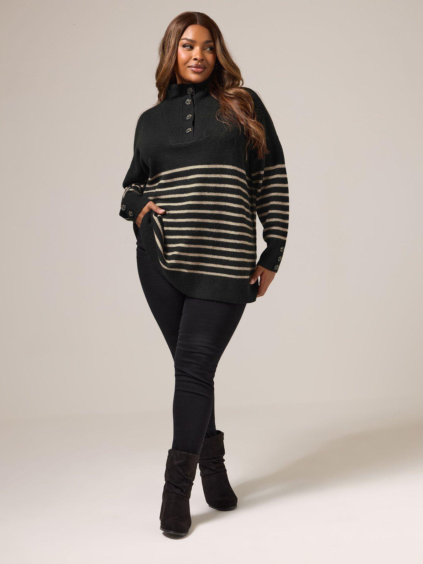 yours-curve-button-thru-neck-jumper-blackback