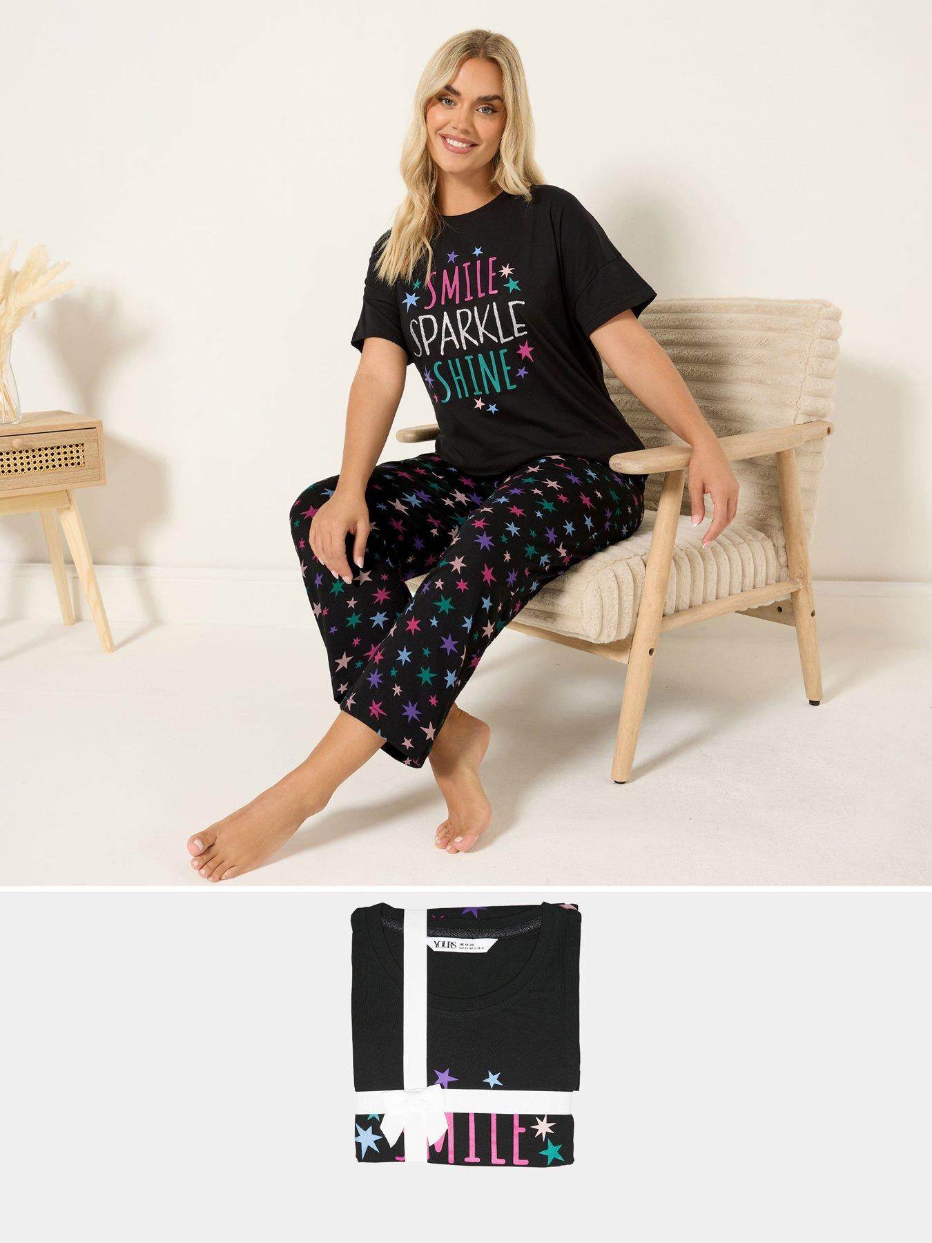 yours-curve-sparkle-shine-wide-leg-pyjama-set-black