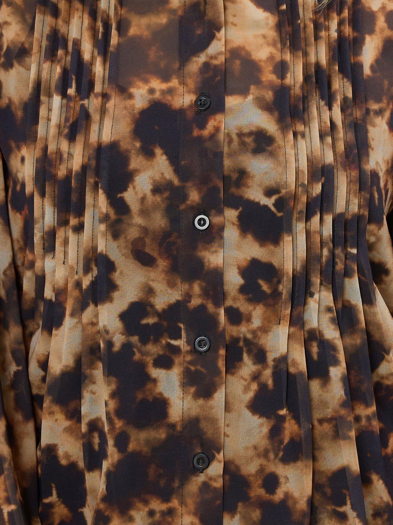 Image 4 of 4 of Long Tall Sally Tortoise Shell Pintuck Blouse - Natural