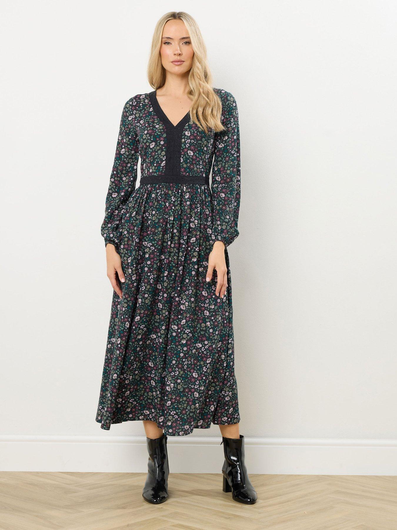 long-tall-sally-ditsy-floral-lace-midi-dress-black
