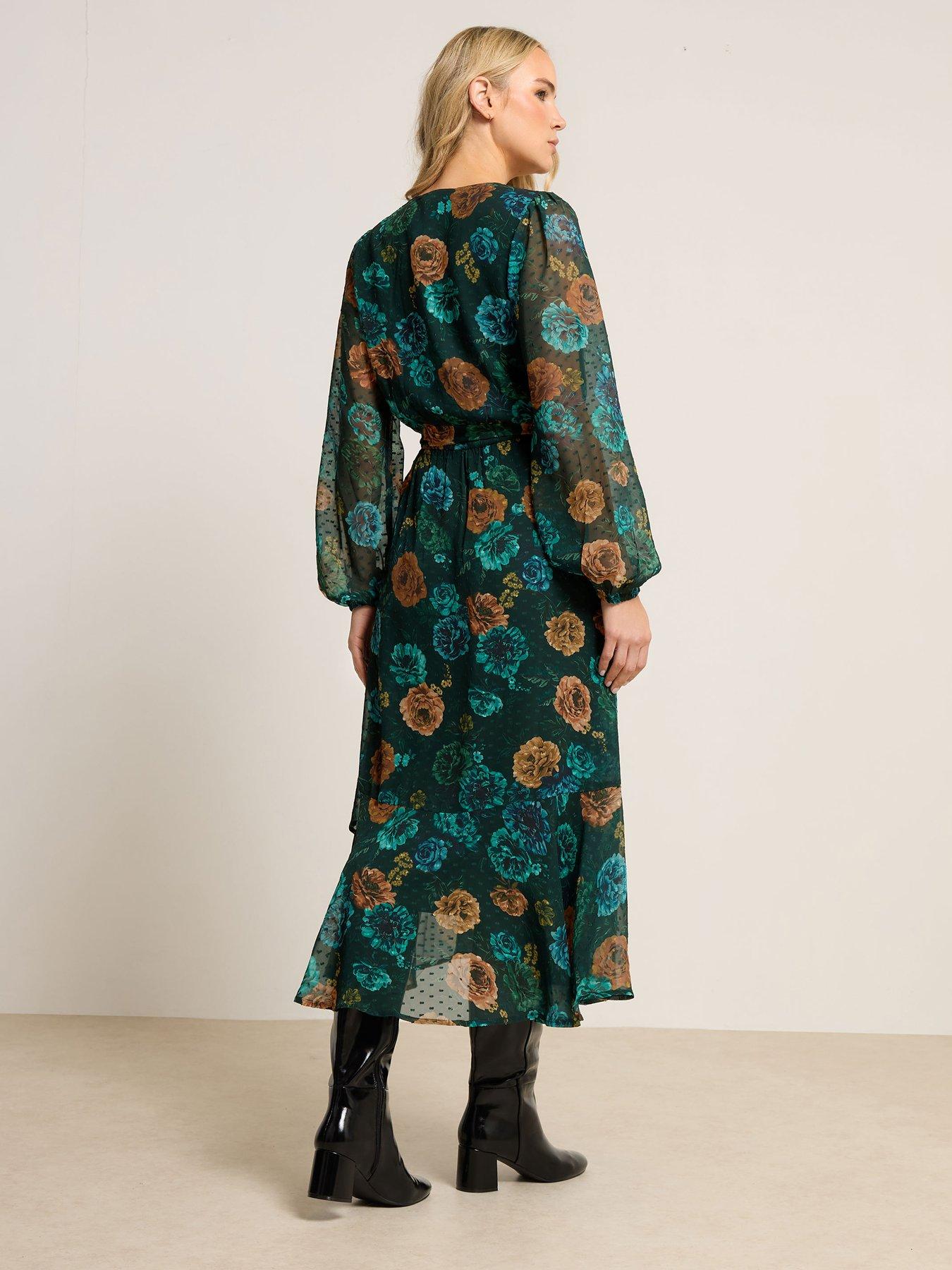 long-tall-sally-floral-dobby-wrap-midi-dress-bluestillFront