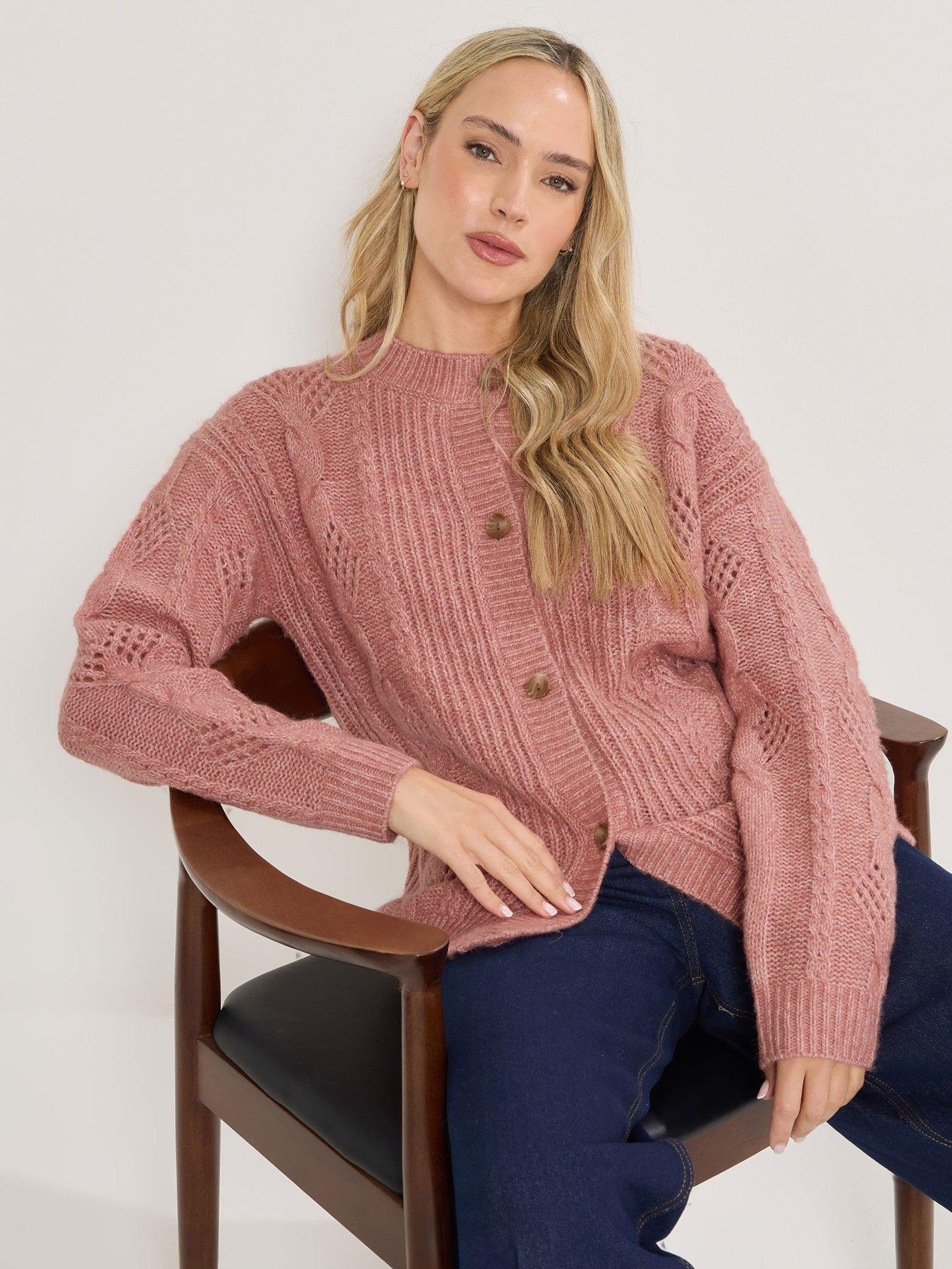 Long Tall Sally Pointelle Cardigan - Pink