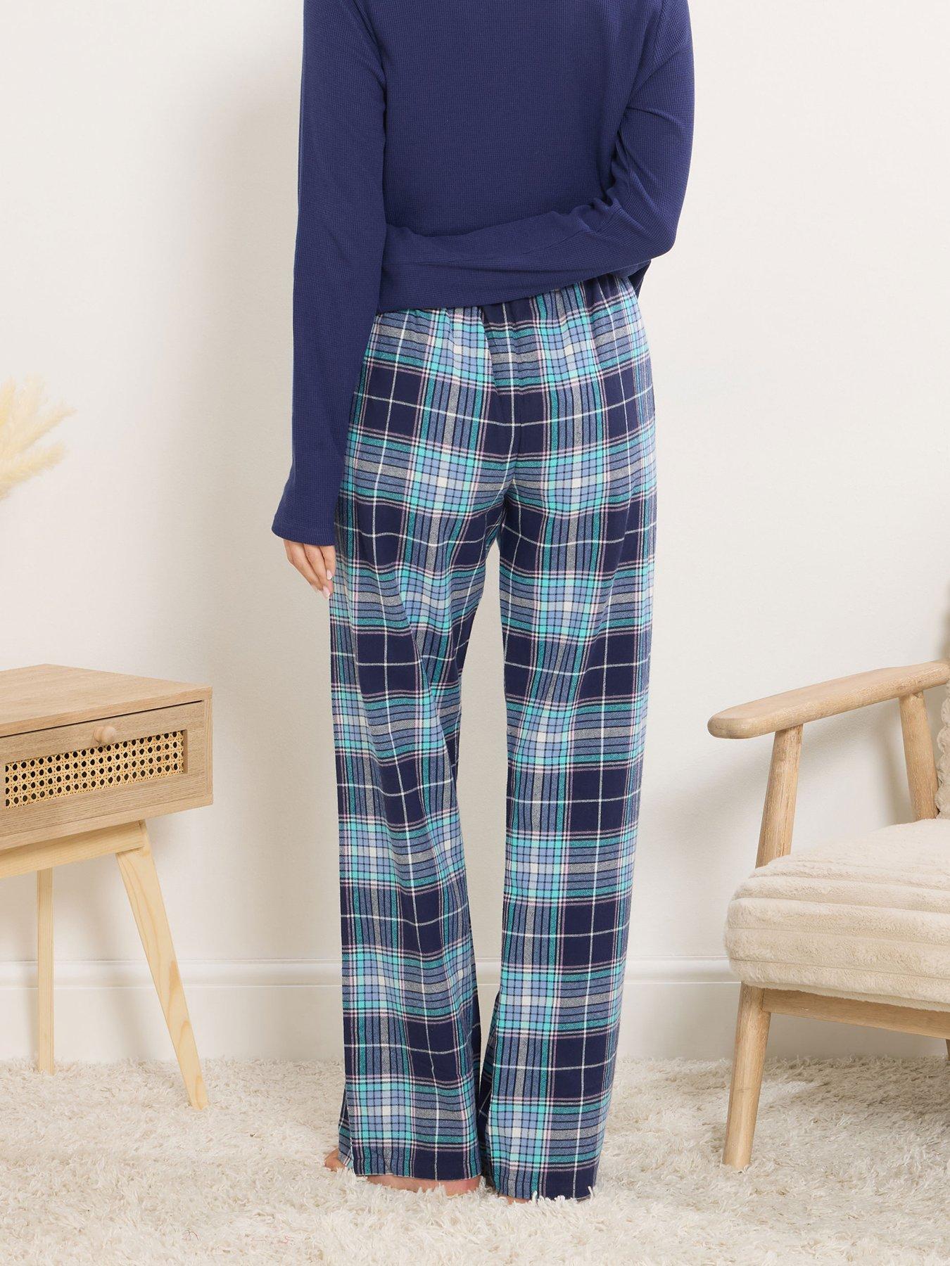 long-tall-sally-check-pyjama-pants-bluestillFront
