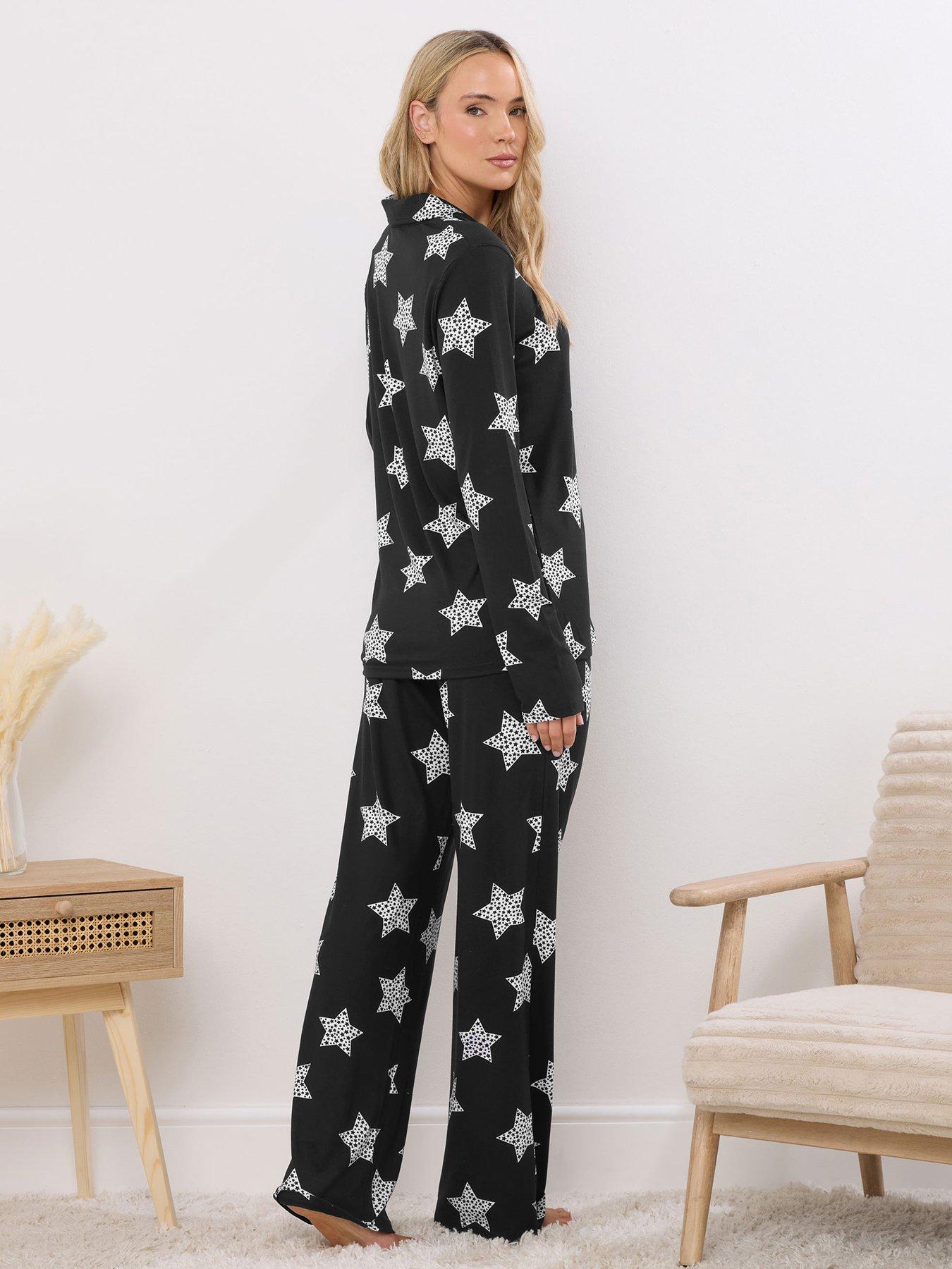 long-tall-sally-soft-touch-stars-button-pj-set-blackstillFront