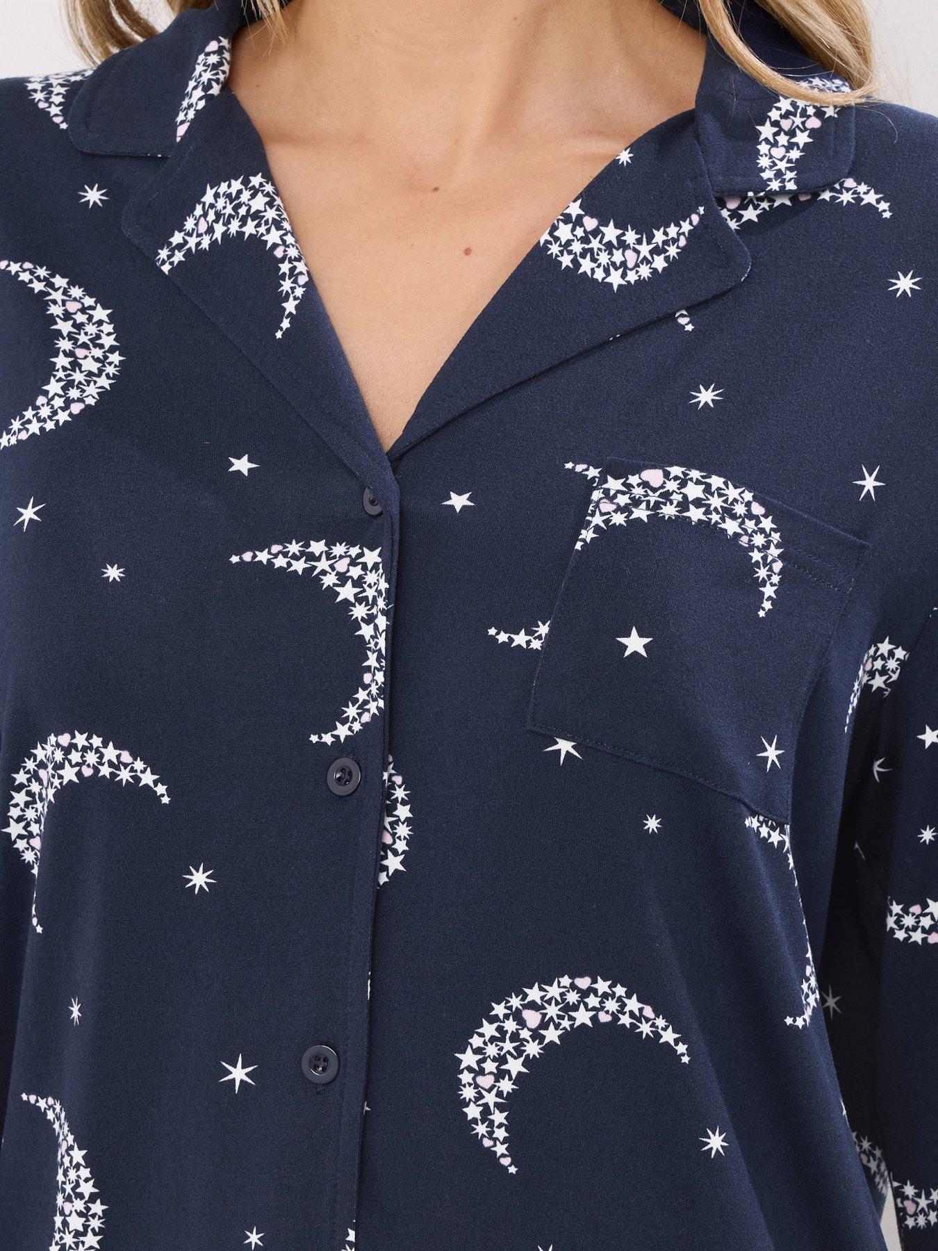 Image 4 of 4 of Long Tall Sally Soft Touch Star Moons Pj Set - Blue