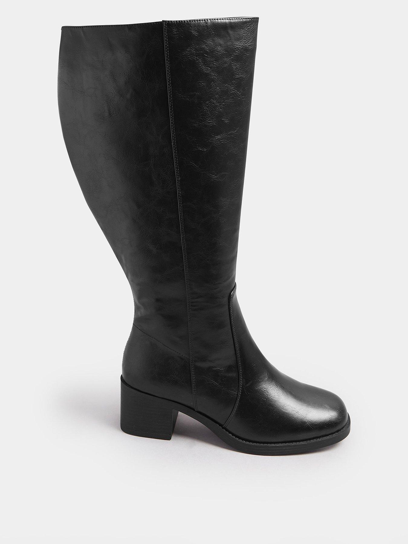 Image 1 of 4 of Yours Extra Wide Fit Square Toe Knee High Boot - Black