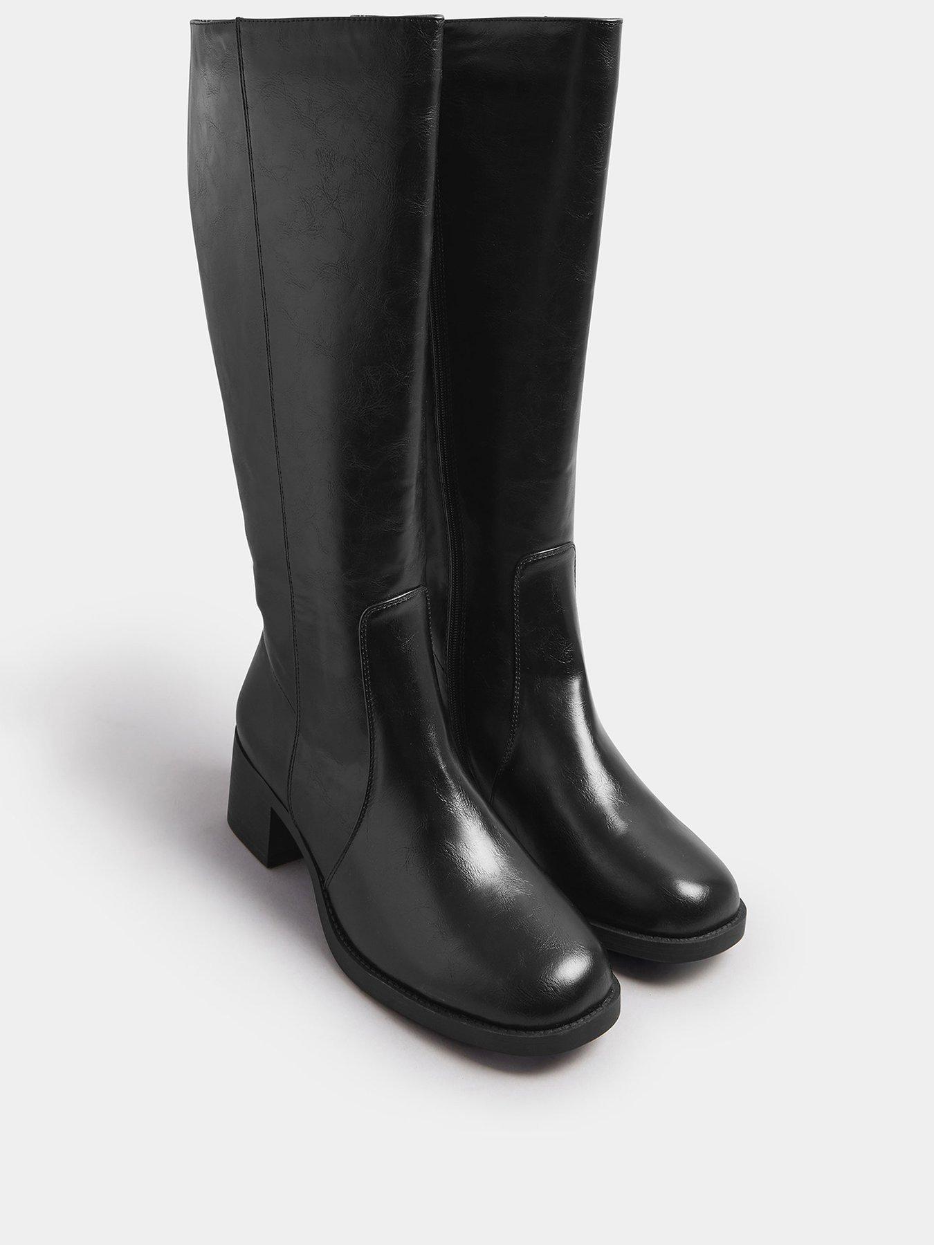 Image 2 of 4 of Yours Extra Wide Fit Square Toe Knee High Boot - Black