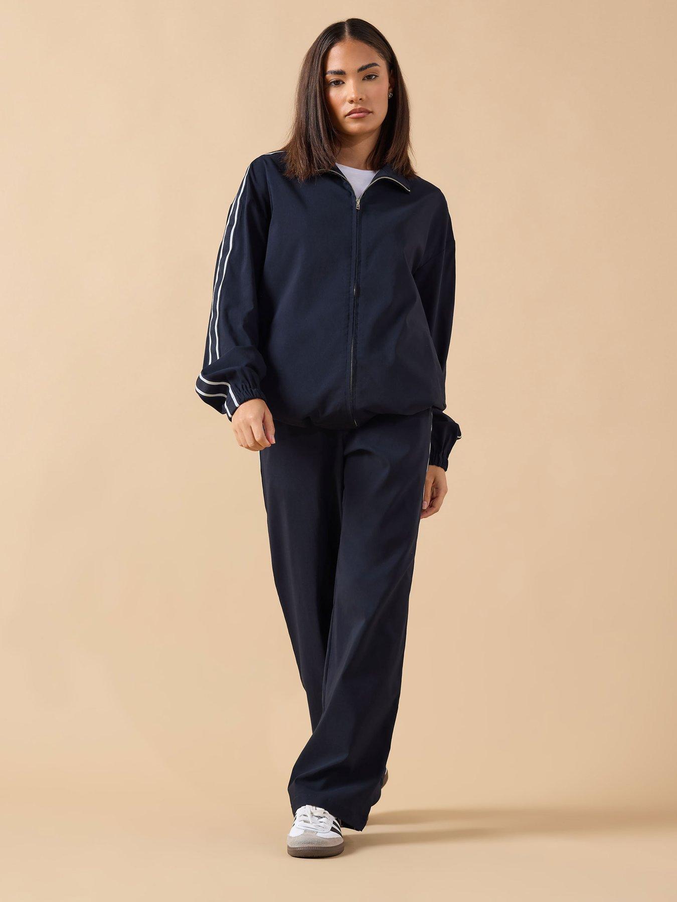 Image 3 of 4 of PixieGirl Petite Side Stripe Zip Thru Jacket - Blue