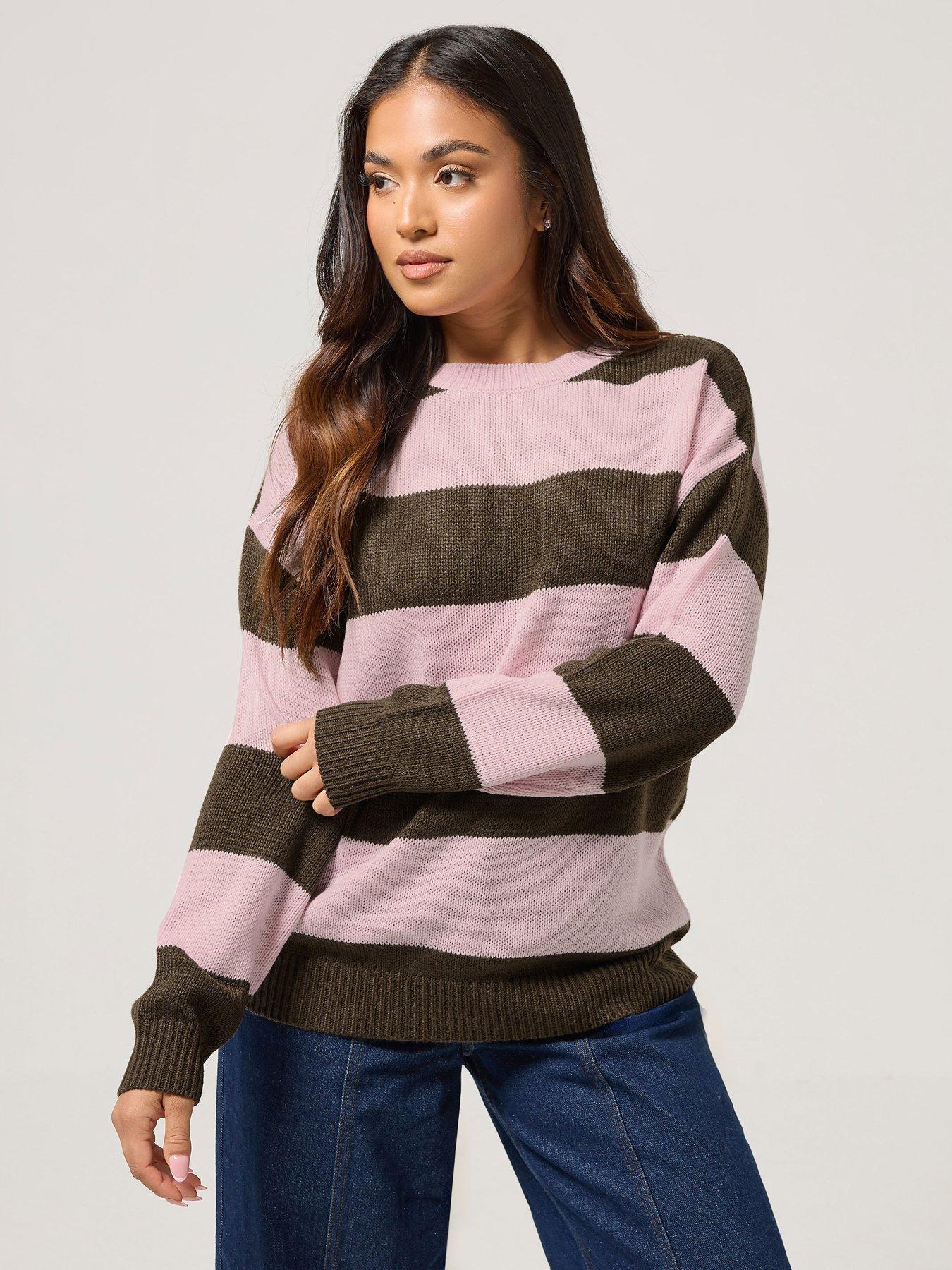 pixiegirl-petite-stripe-jumper-brownfront