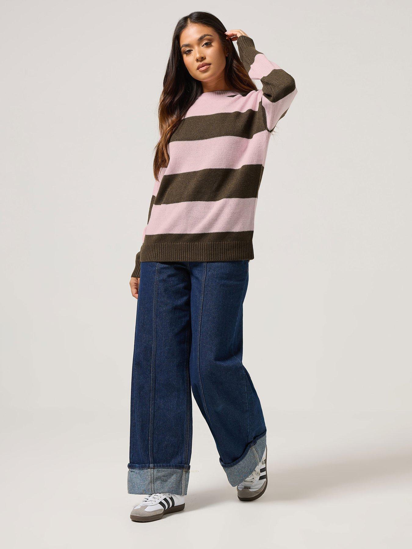 pixiegirl-petite-stripe-jumper-brownback