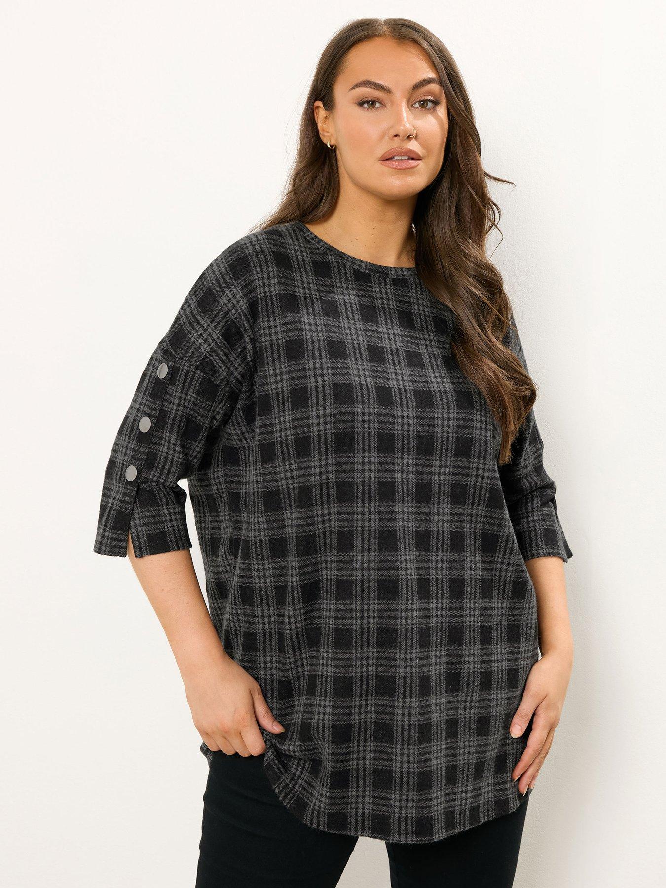 Yours Curve Check Button Detail Top - Grey